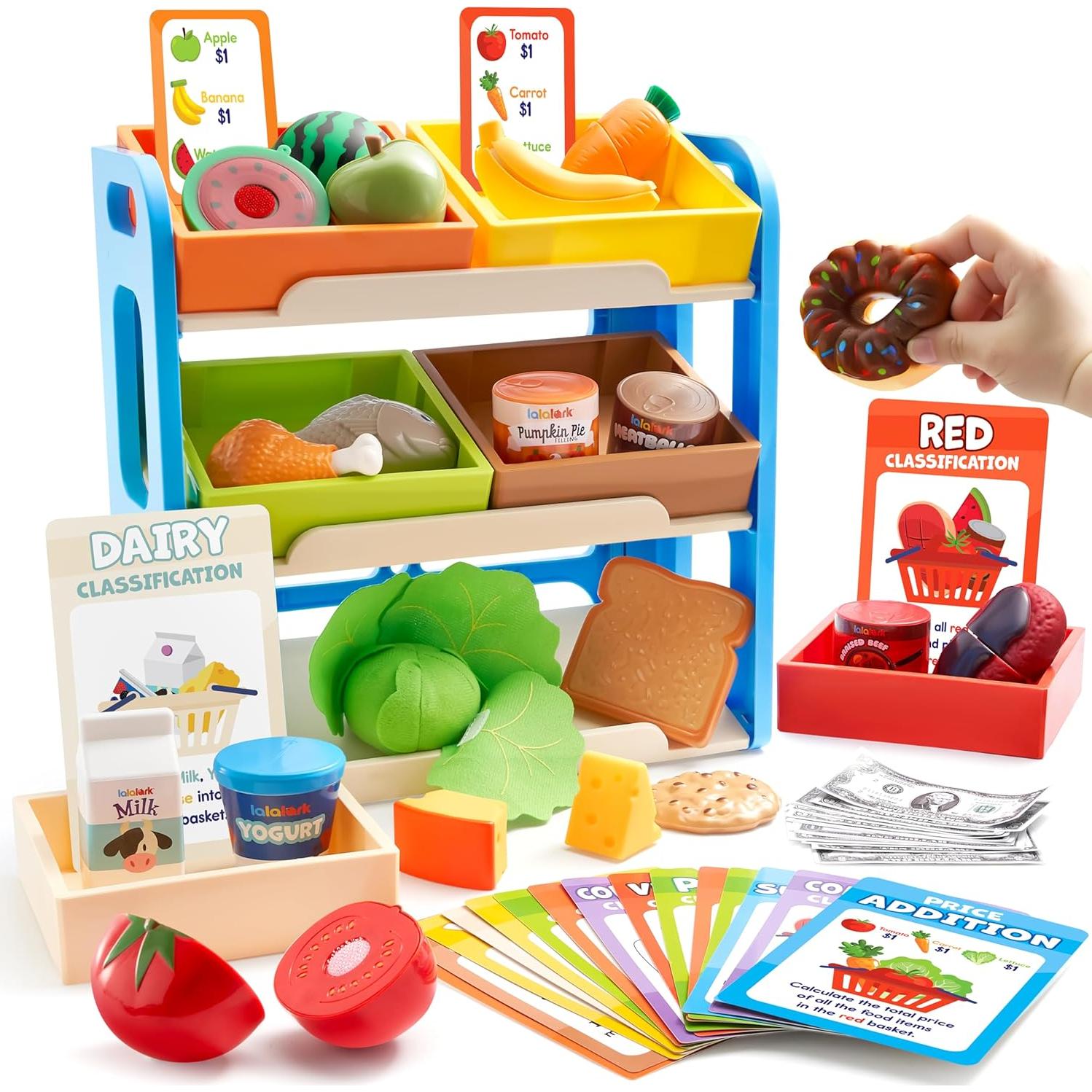 Juego de Comida Montessori JOVA con Estante y 6 Cajas