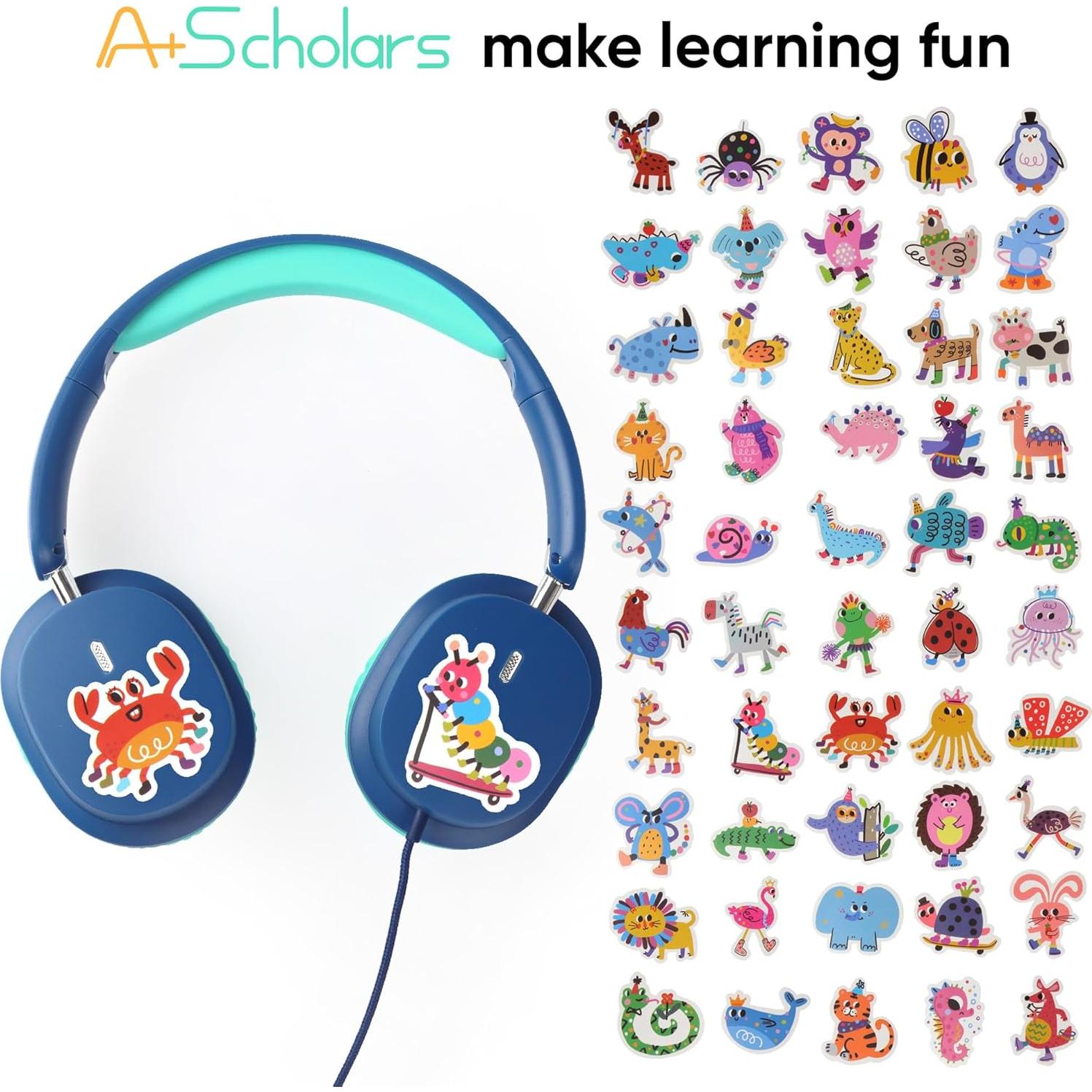 Auriculares para Niños A+ Scholars CH01, Paquete de 5, Sonido Estéreo