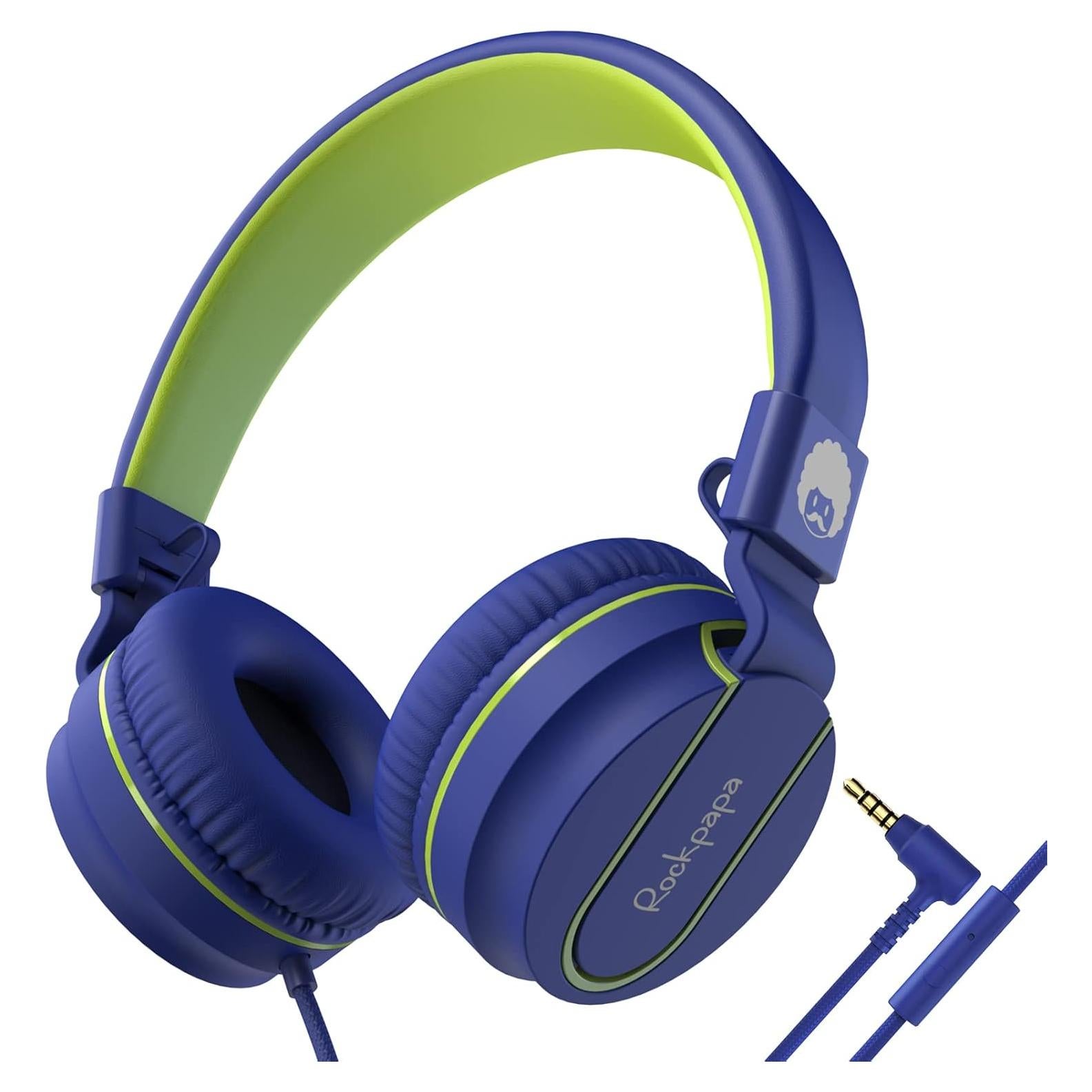 Auriculares con Cable RockPapa 950 para Niños Azul Verde