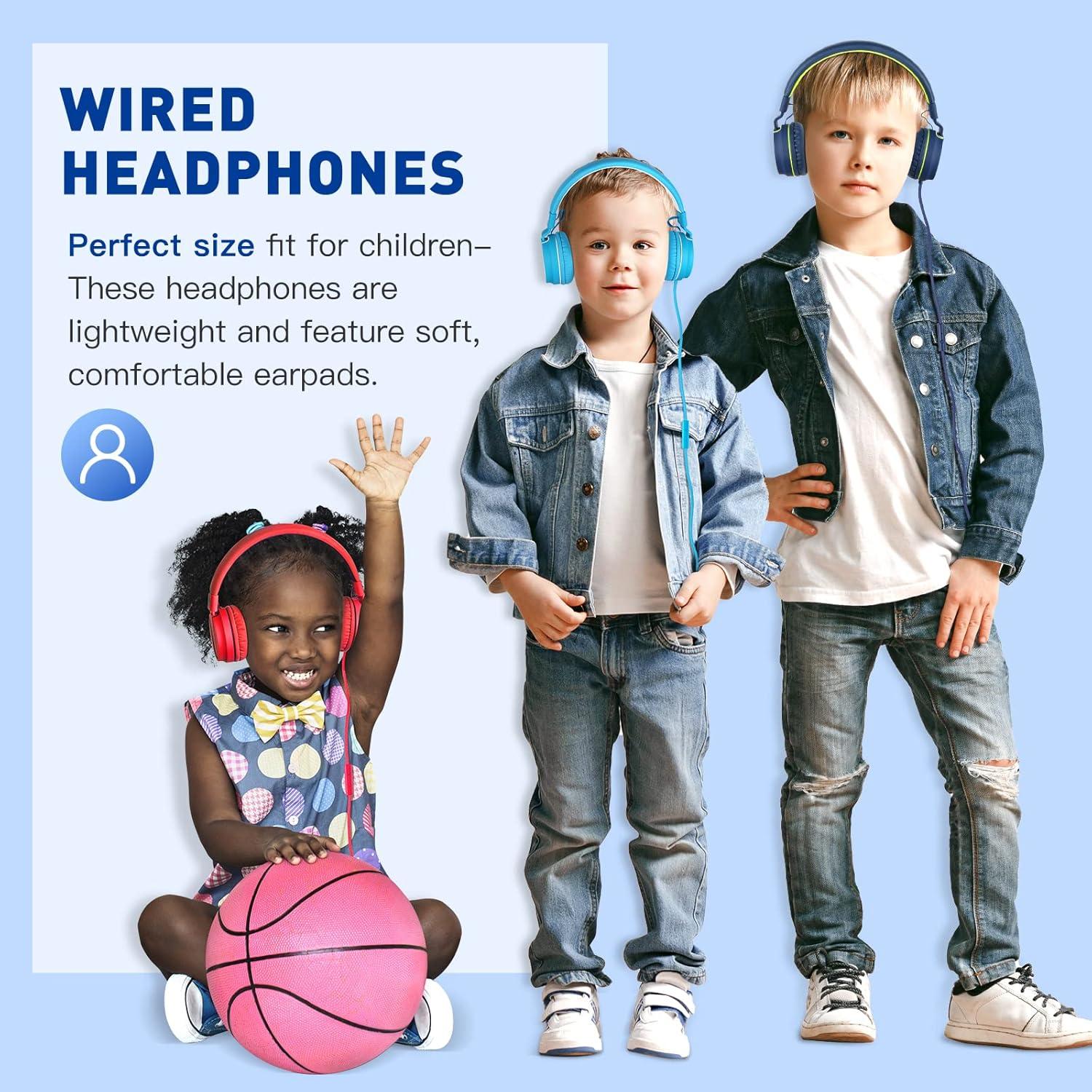 Auriculares con Cable RockPapa 950 para Niños Azul Verde