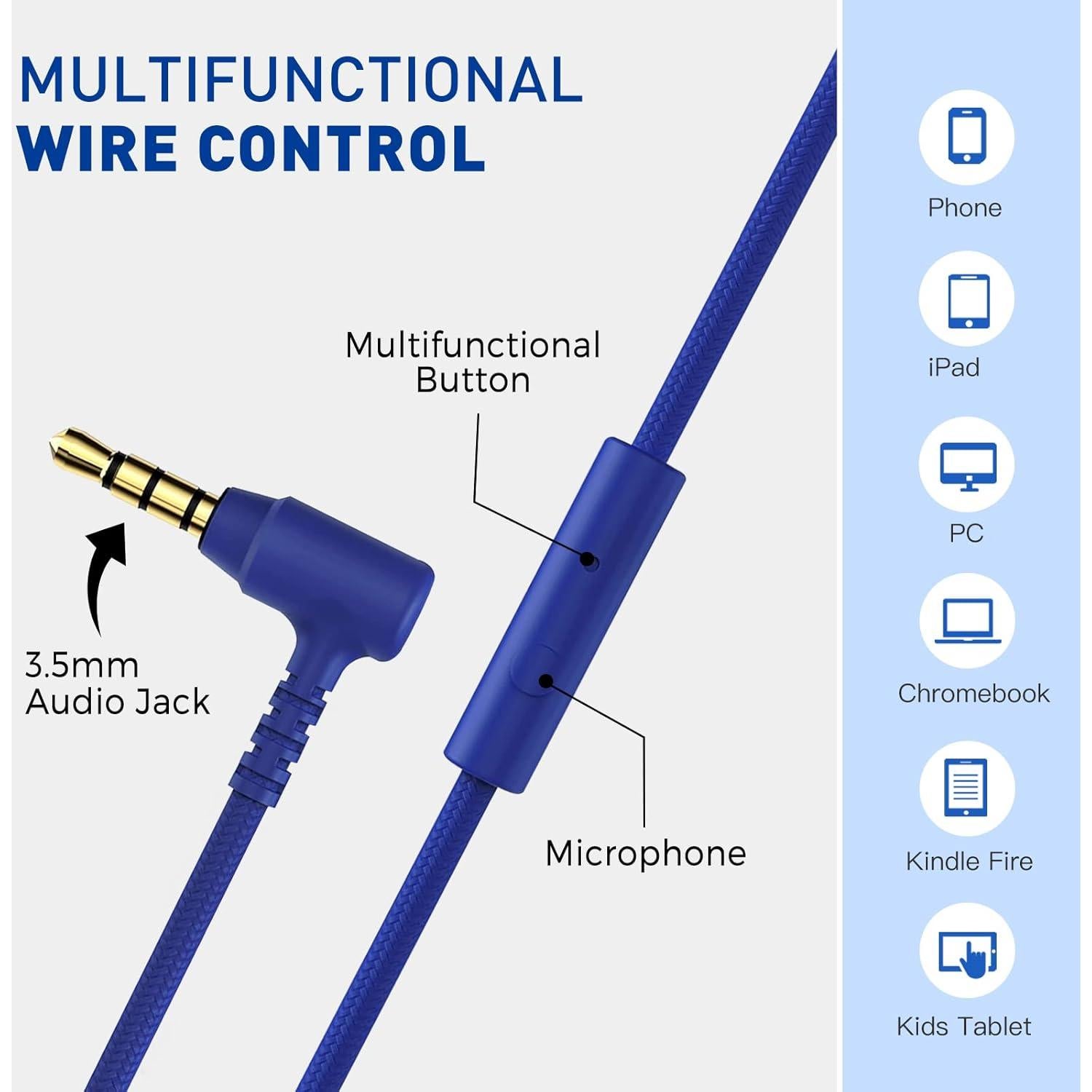 Auriculares con Cable RockPapa 950 para Niños Azul Verde