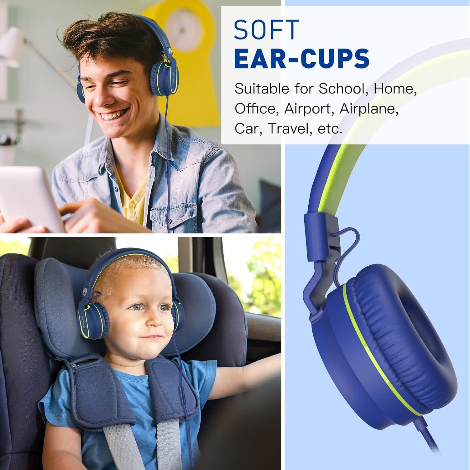 Auriculares con Cable RockPapa 950 para Niños Azul Verde