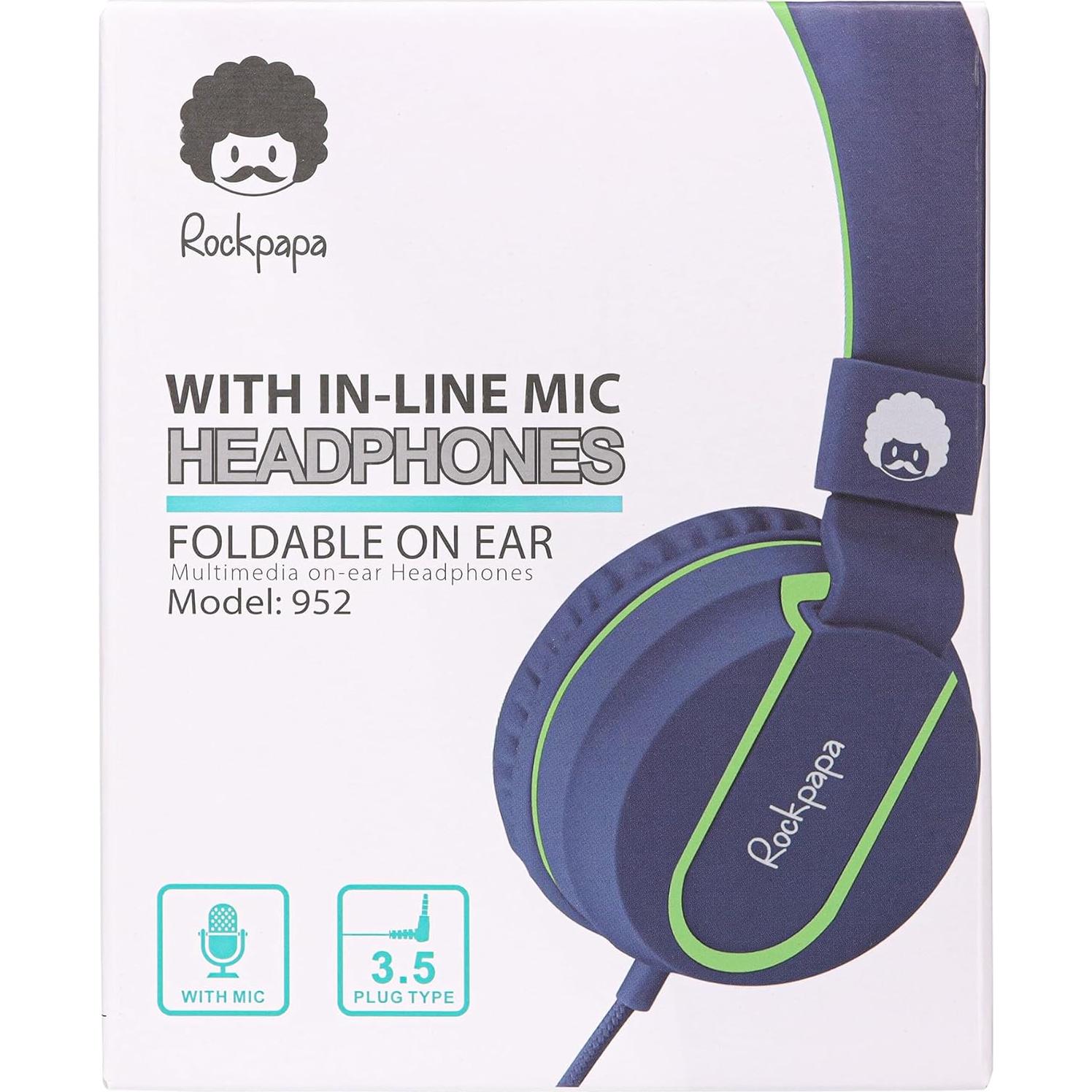 Auriculares con Cable RockPapa 950 para Niños Azul Verde
