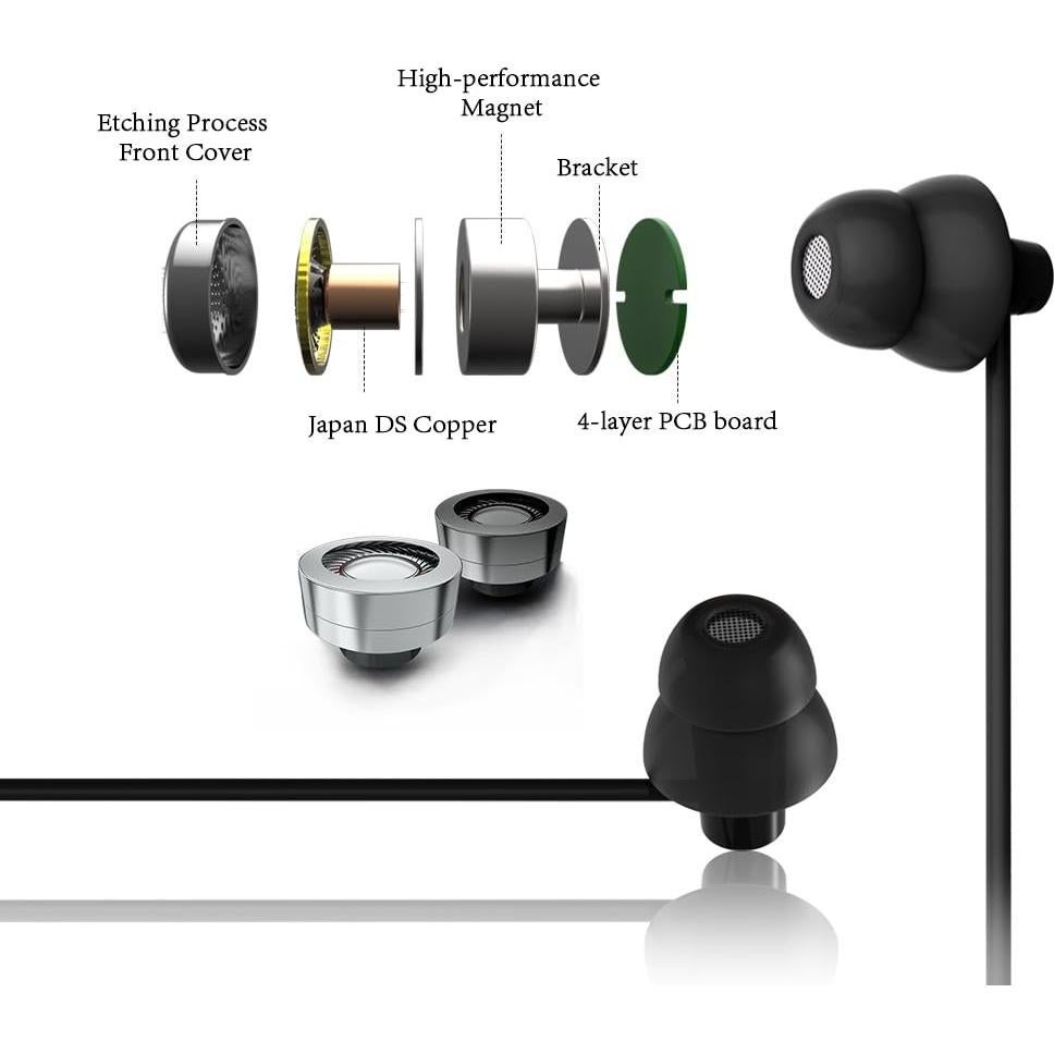 Auriculares In-Ear MAXROCK con Micrófono y Control de Volumen