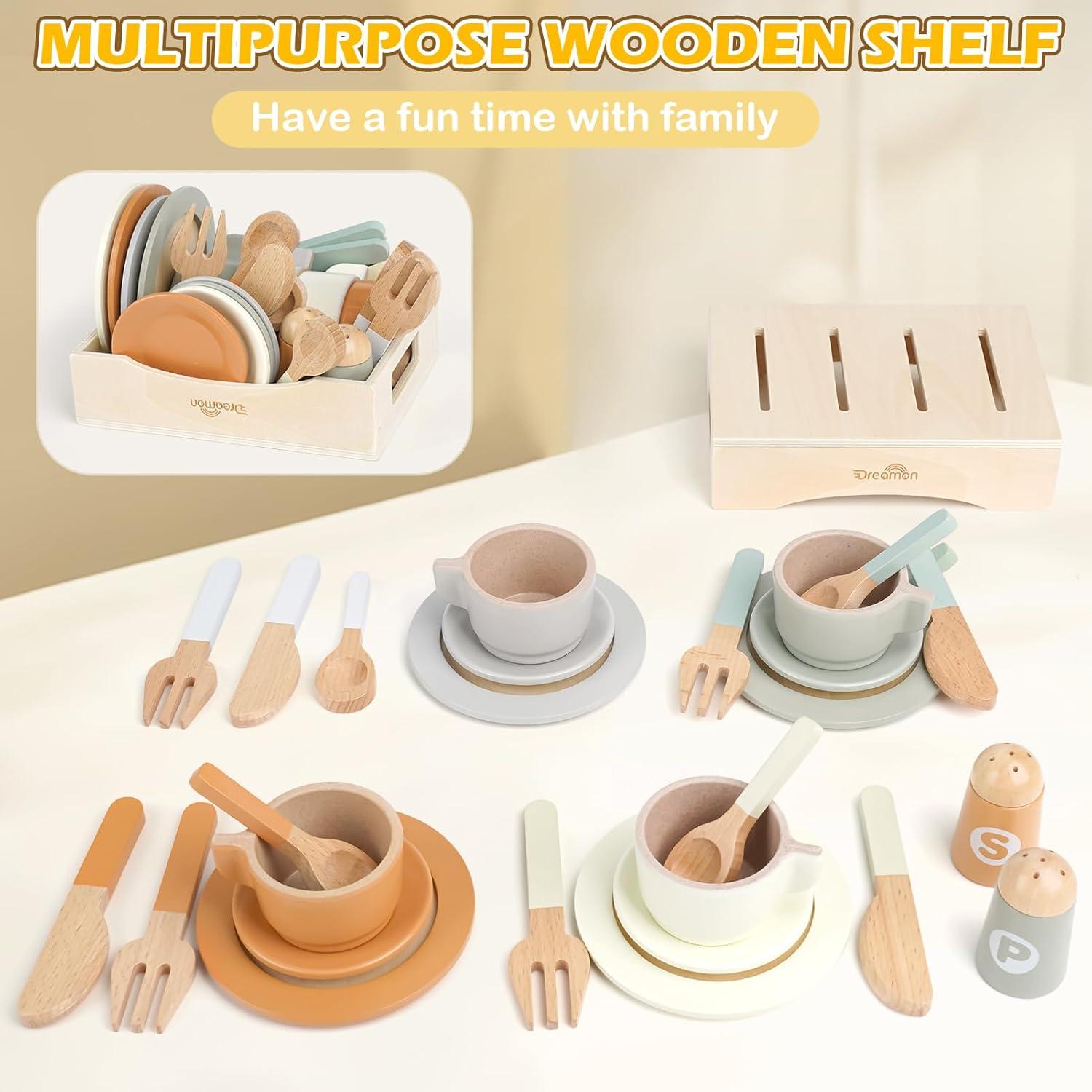 Juego de cocina de madera Dreamon 27 piezas para niños