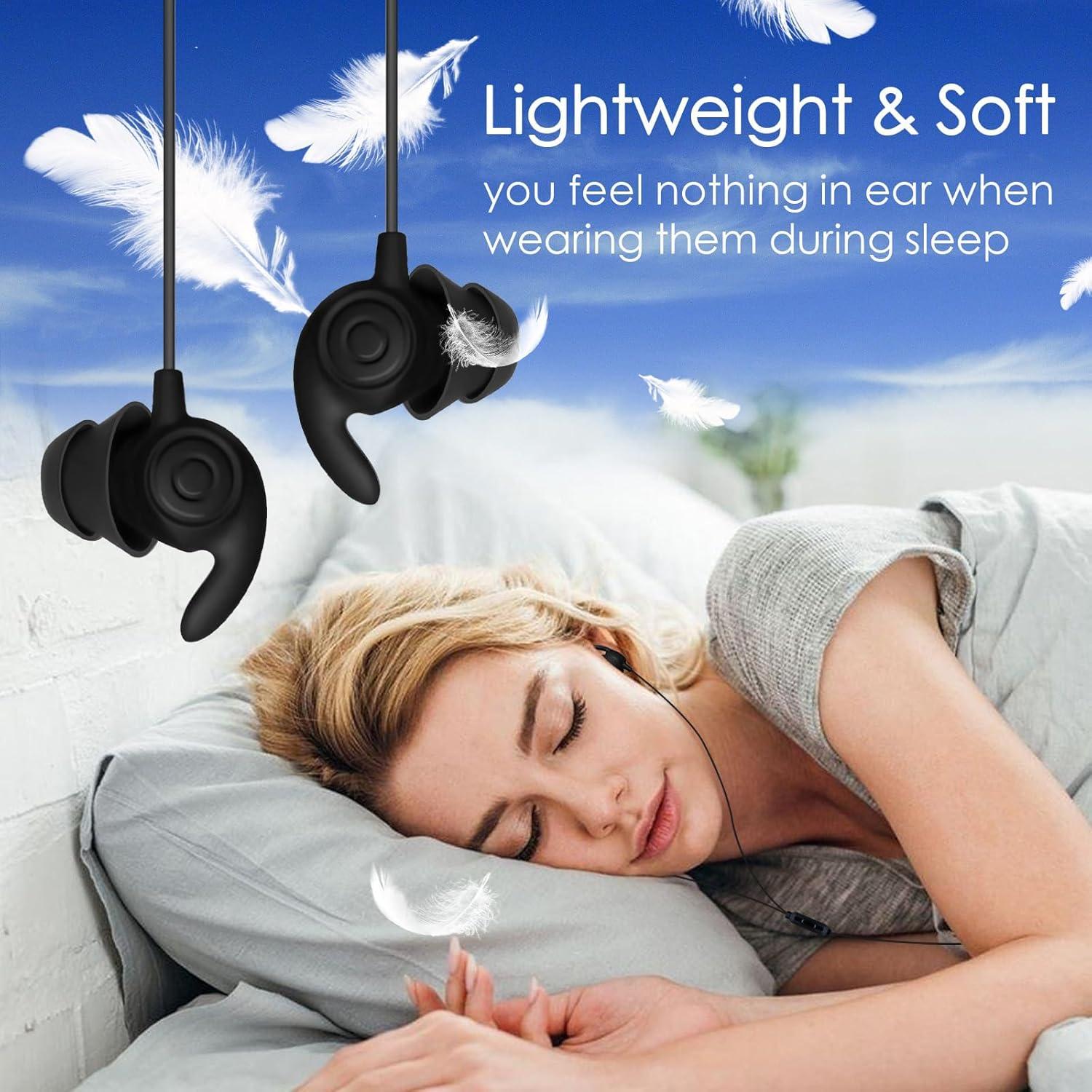 Auriculares para dormir Hmusic con cable 3.5mm, suaves y ligeros