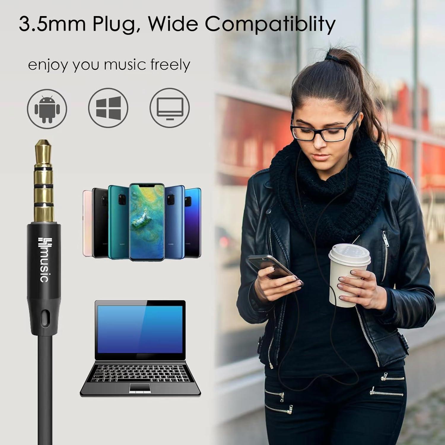 Auriculares para dormir Hmusic con cable 3.5mm, suaves y ligeros