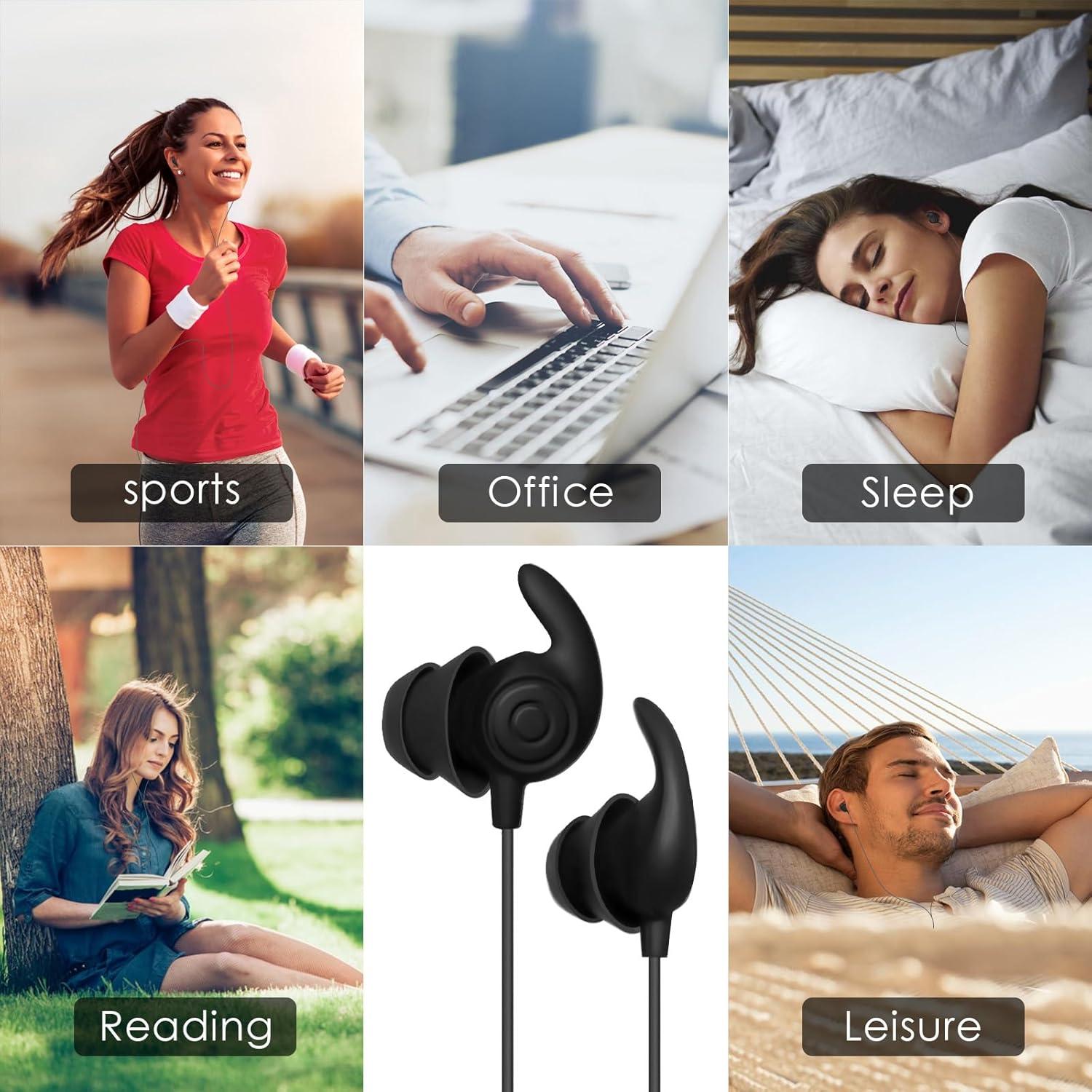 Auriculares para dormir Hmusic con cable 3.5mm, suaves y ligeros