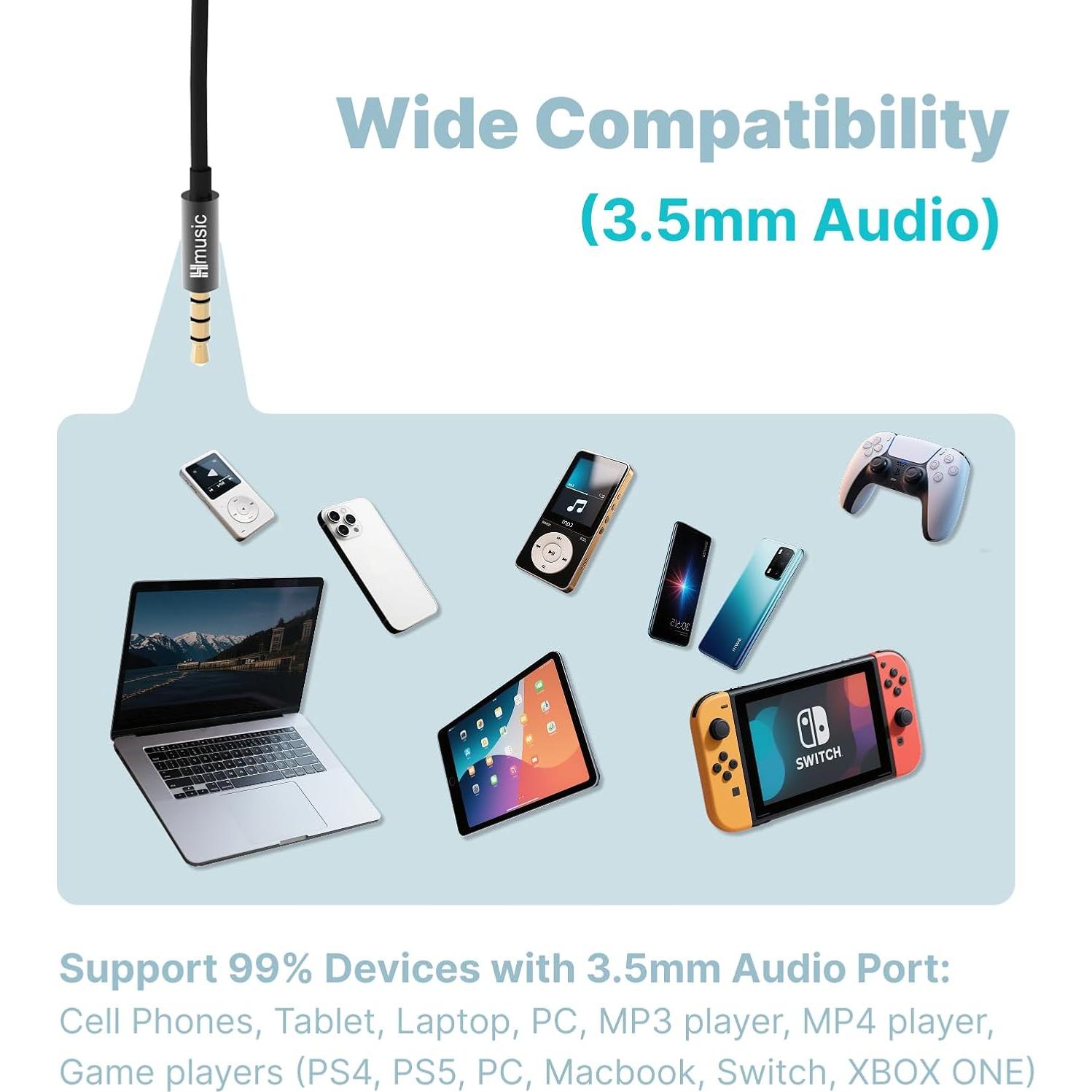 Hmusic Sleep Headphones,3.5mm Jack Wired Sleeping Earbuds,30dB Noise Isolate Sleepbuds,2g Lightweight, Silicone Soft Earplug,Snail Flat Thin Bed Earphones for Air Travel,Work,Audio Book,Meditation