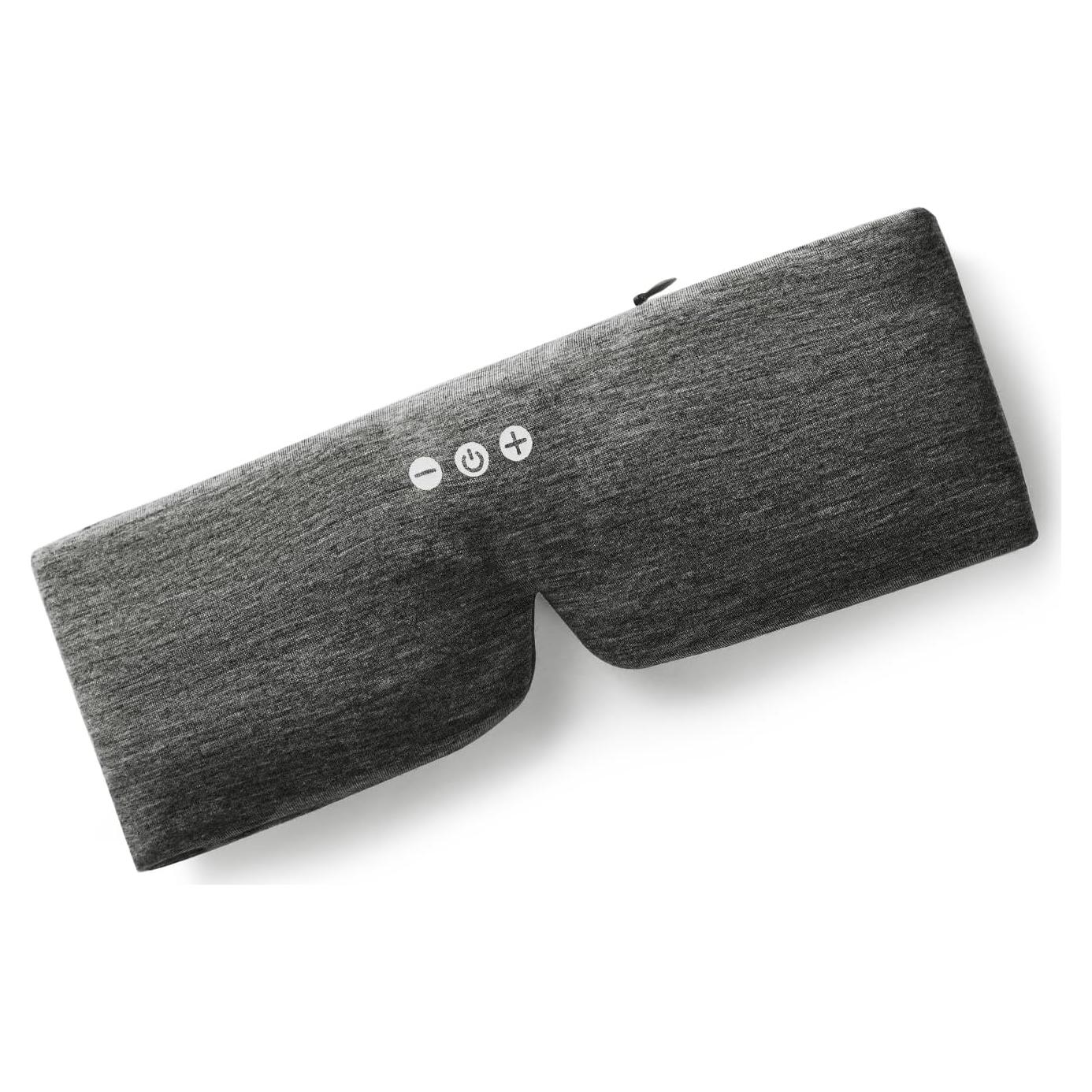 Diadema Bluetooth 5.2 ALASKA BEAR con Máscara de Sueño Algodón Gris