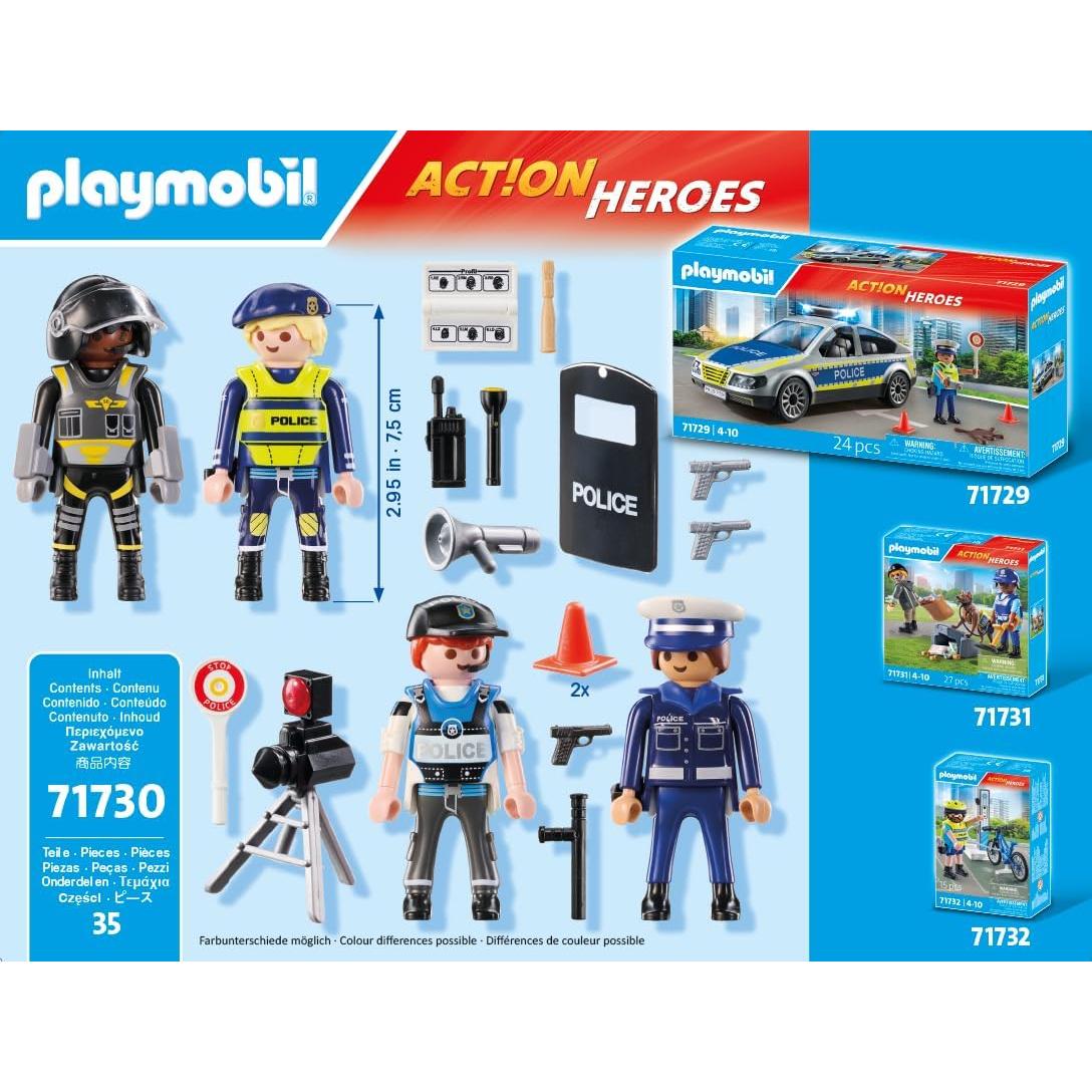 Set de Figuras de Policía PLAYMOBIL 71730 para Niños 4-10 Años