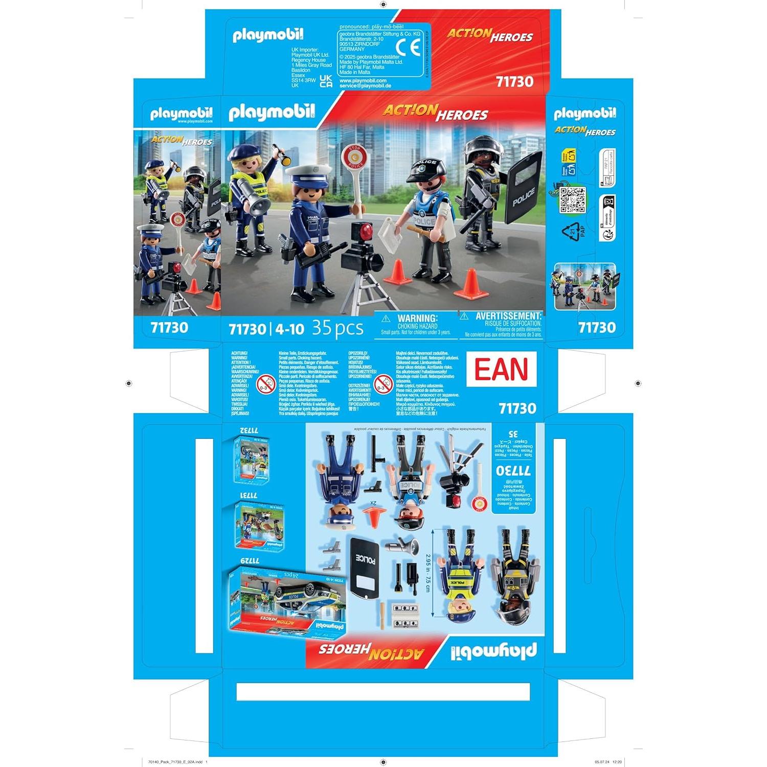 Set de Figuras de Policía PLAYMOBIL 71730 para Niños 4-10 Años