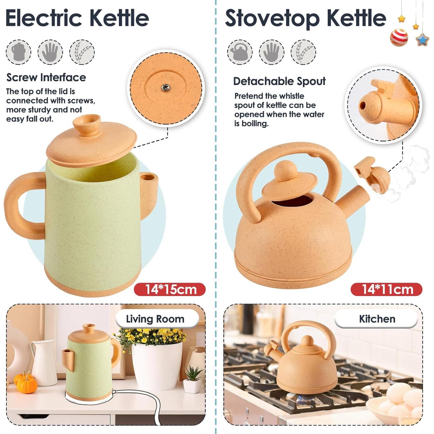 Juego de Cocina Simulado Buyger 13 Piezas para Niños 3-5 Años