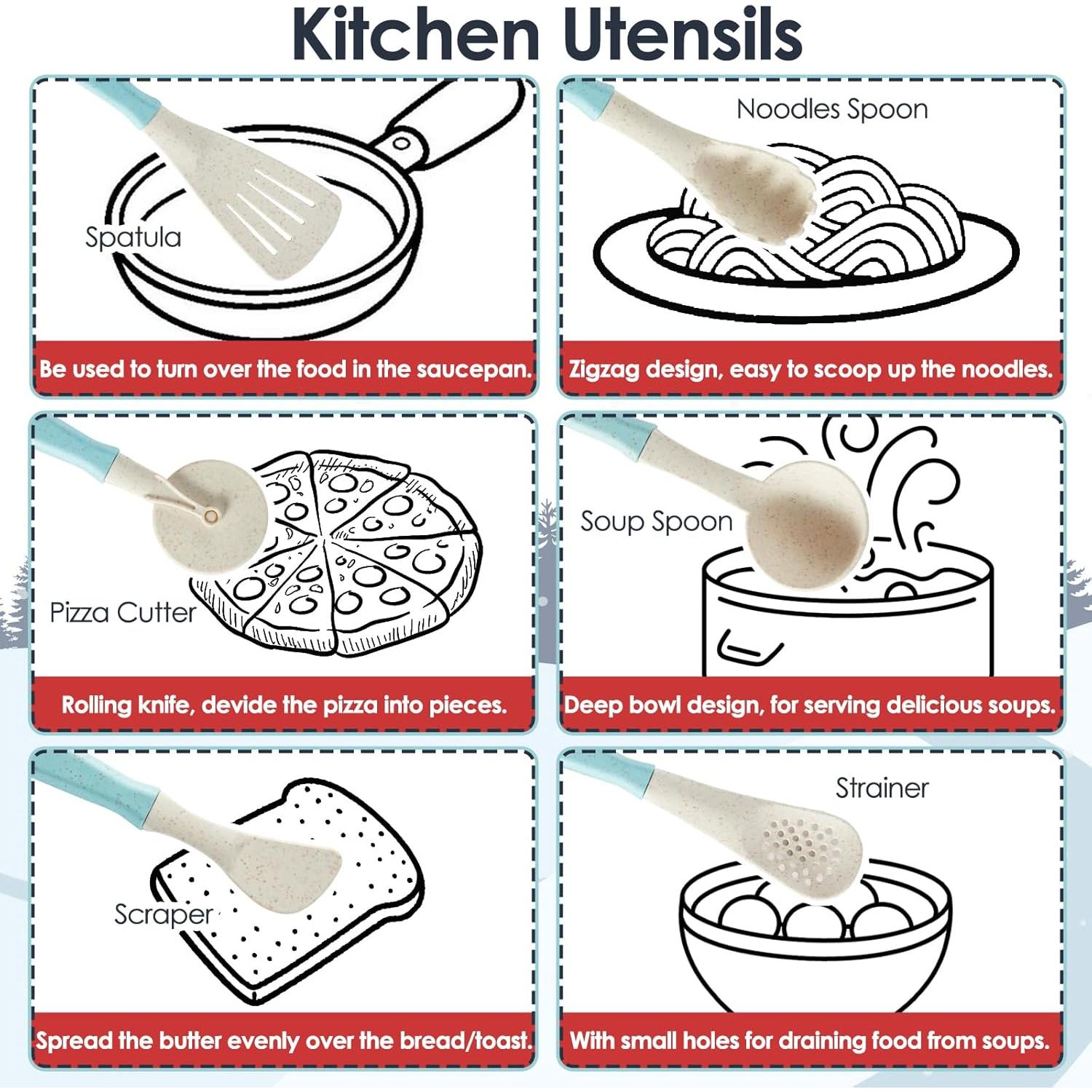 Juego de Cocina Simulado Buyger 13 Piezas para Niños 3-5 Años