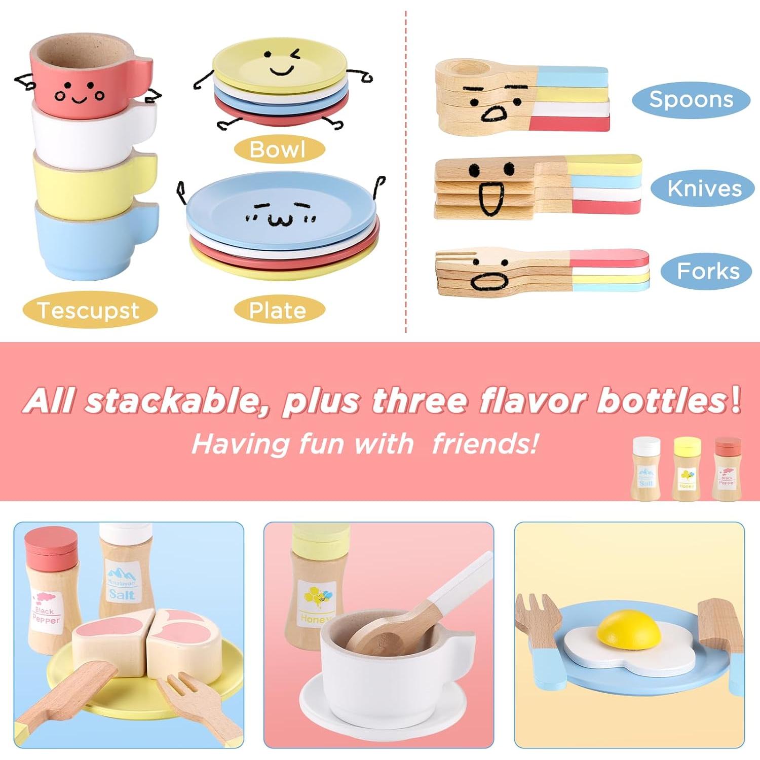 Set de Cocina de Madera GAGAKU 27 Piezas para Niños