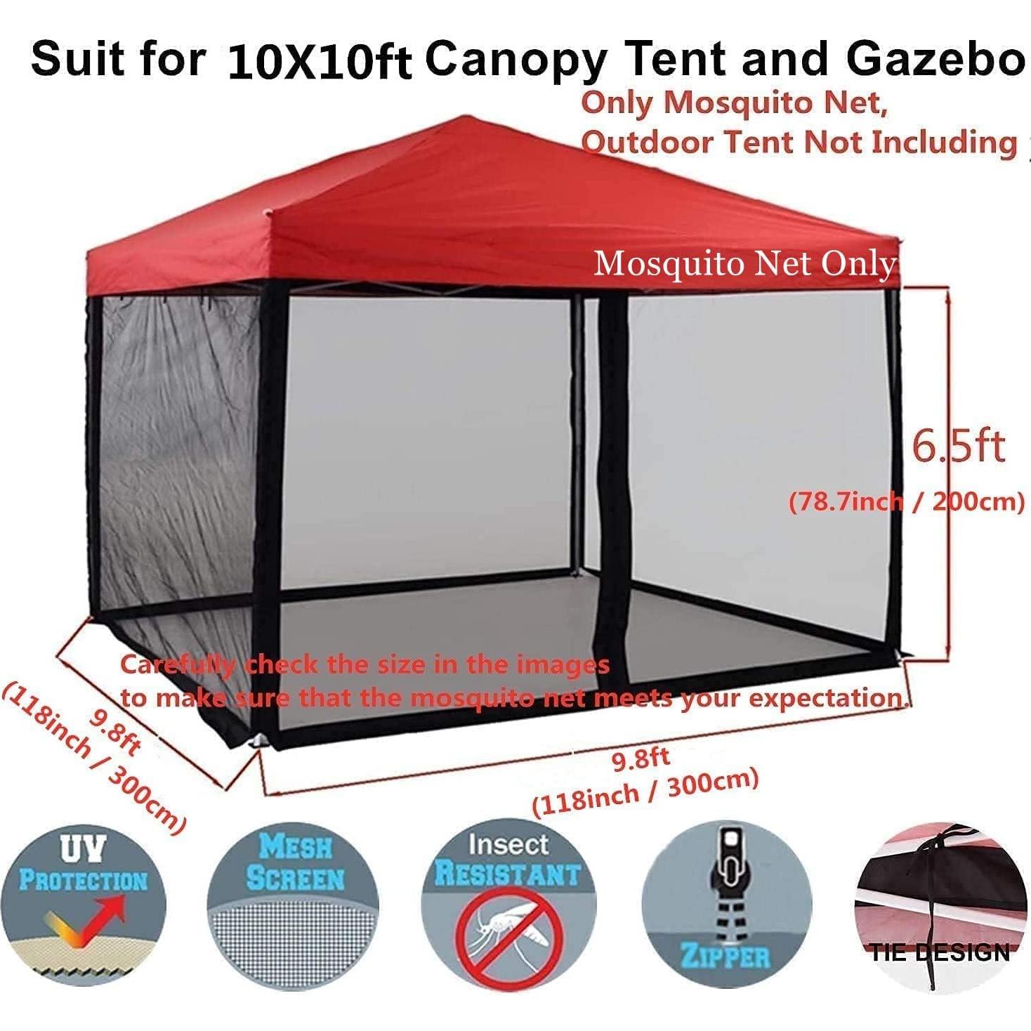 Red de Mosquito Tappio 3x3m con Cremallera para Gazebo