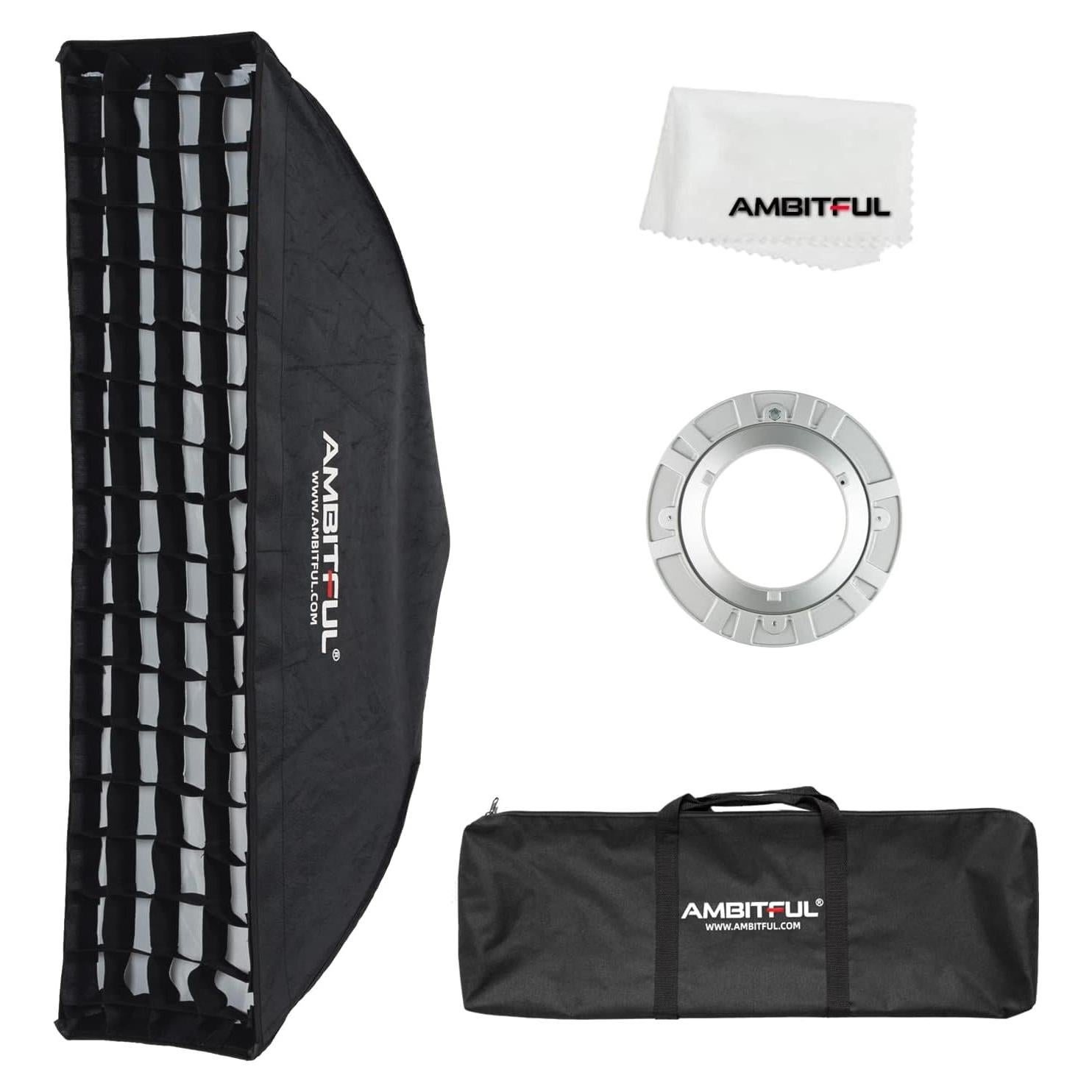 Softbox Strip AMBITFUL 22x90 cm con Rejilla y Bolsa