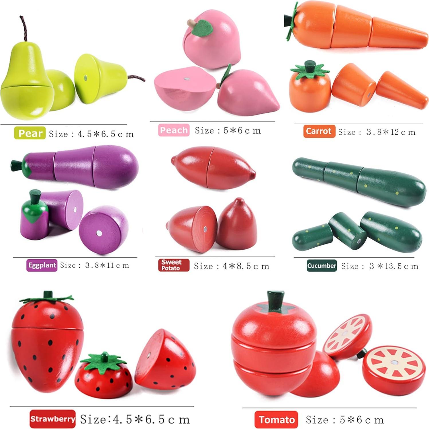 Comida de Juguete de Madera CARLORBO Frutas y Verduras 24 cm