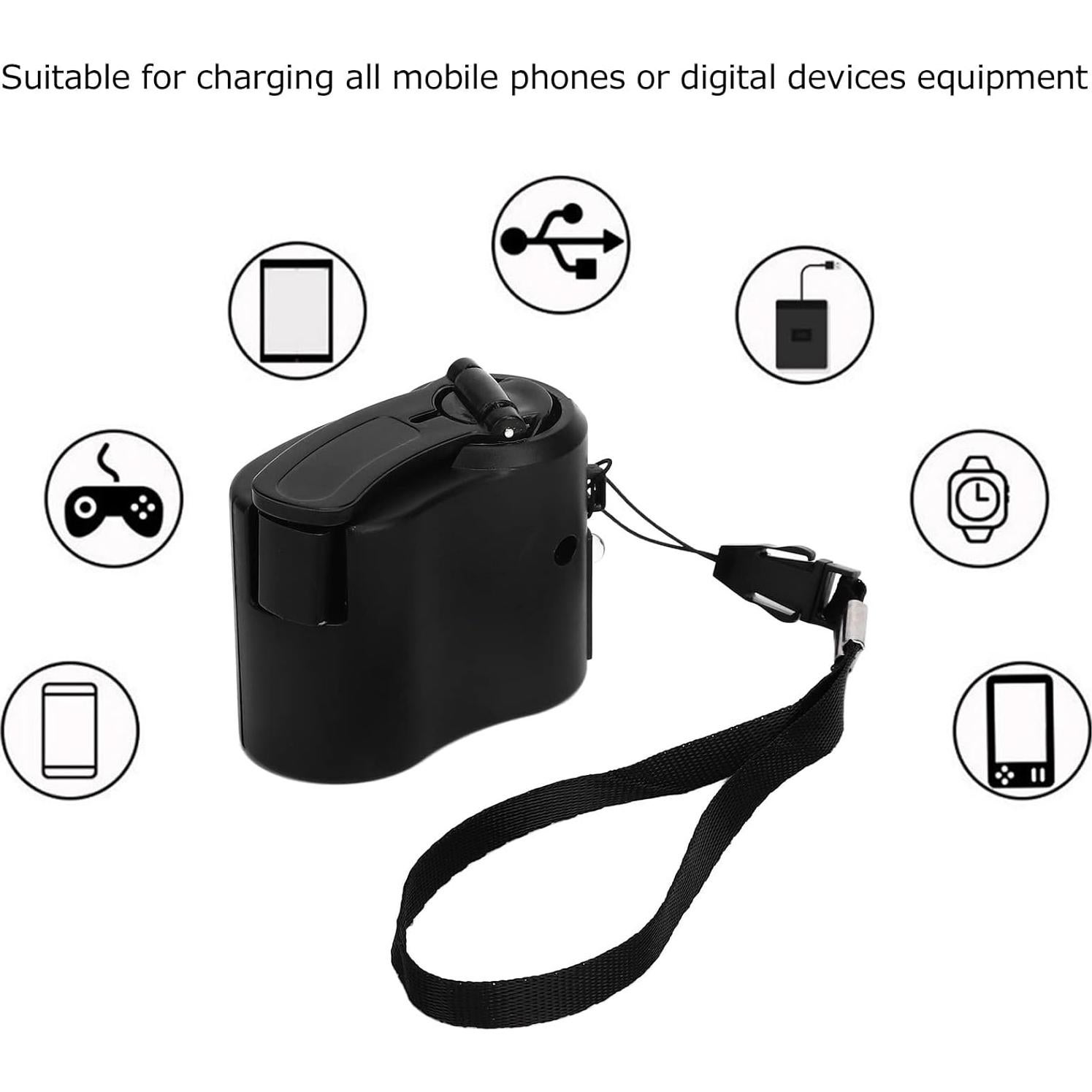 Cargador Manual USB de Manivela Genérico - Emergencia Portátil