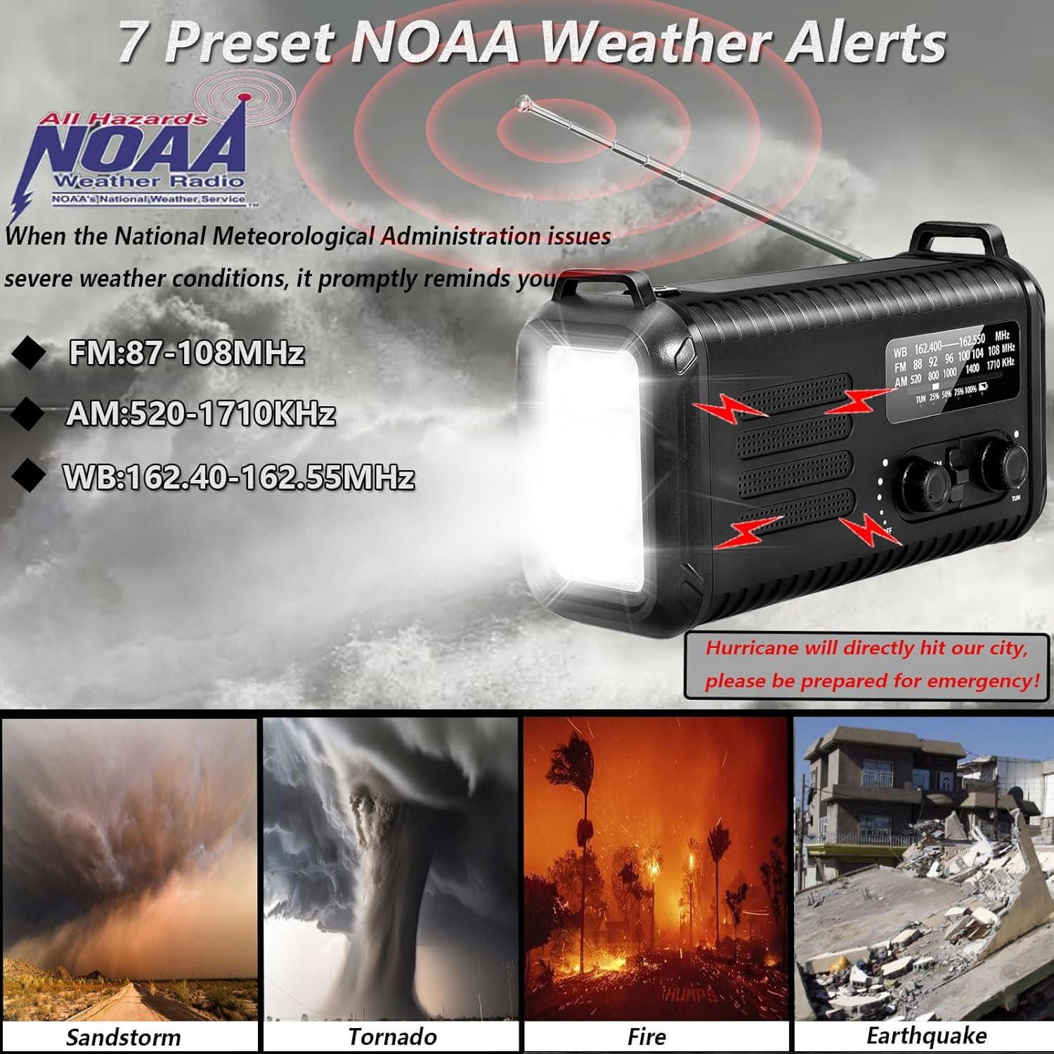 Radio de Emergencia LOOFHIEN Condor 20000mAh AM/FM NOAA Solar