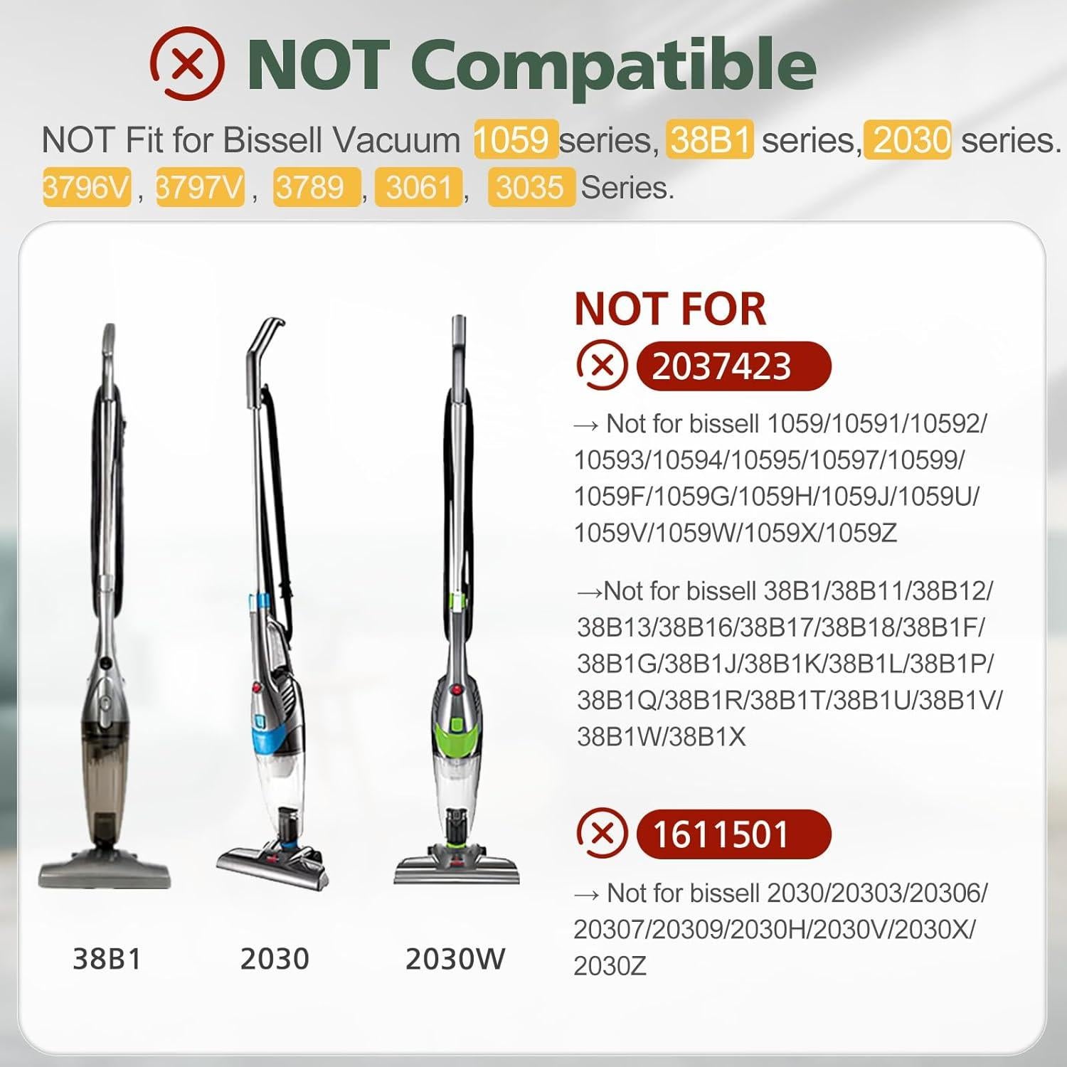 8 Filtros de Reemplazo Bissell 2033 para Aspiradora Ligera