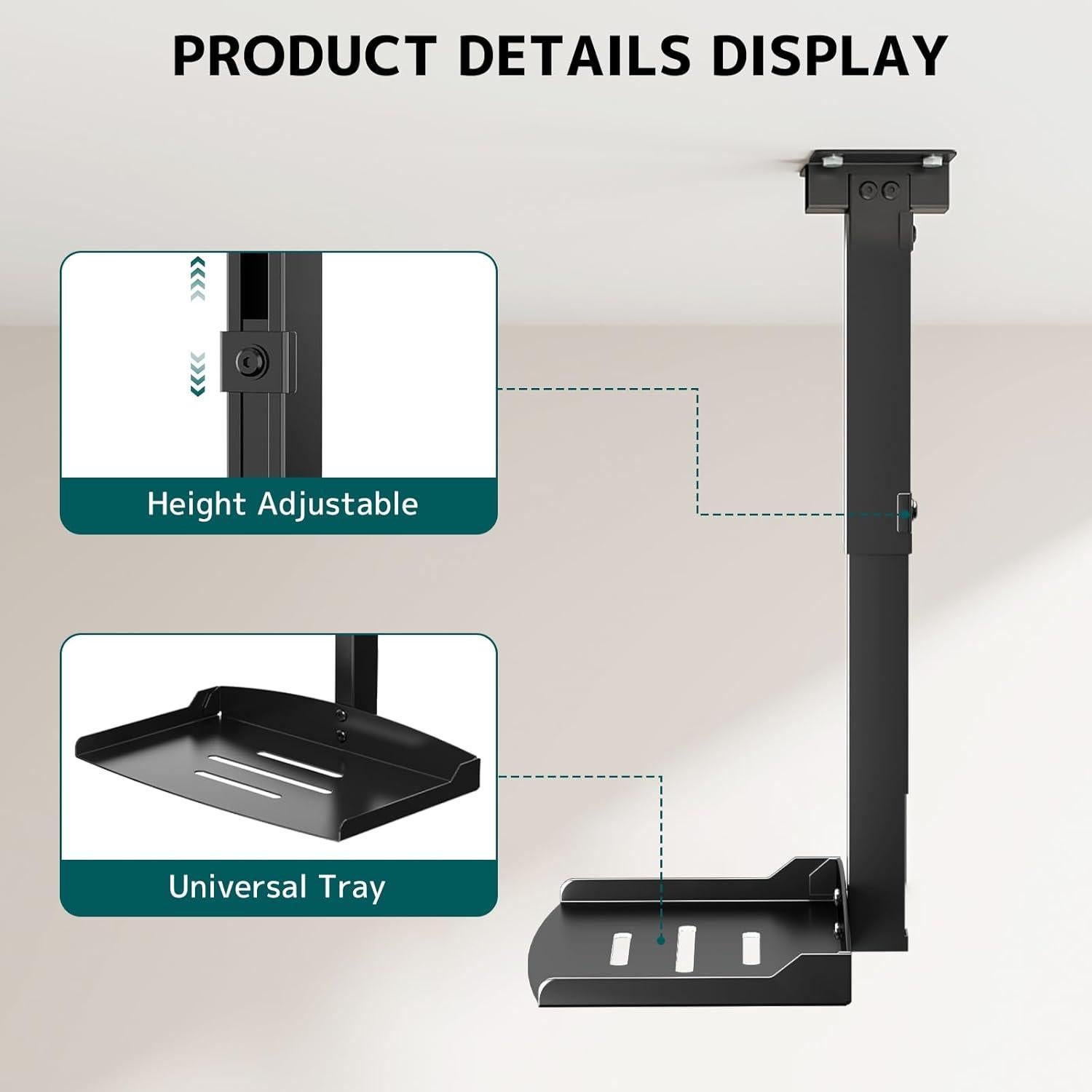 Soporte de Proyector de Techo Putilsen Ajustable 10 kg Negro