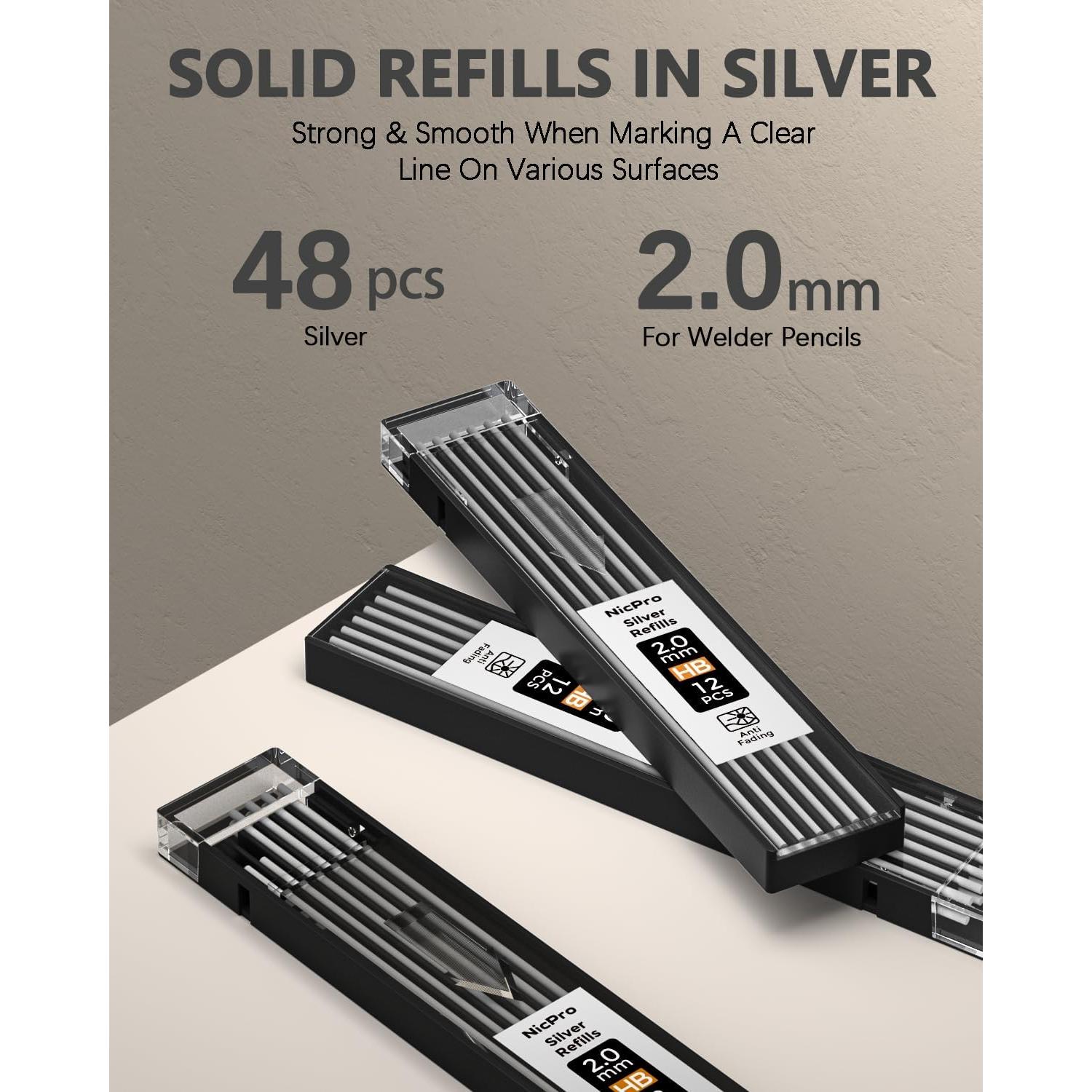 Conjunto de Lápices Mecánicos Nicpro 2mm con 24 Recargas