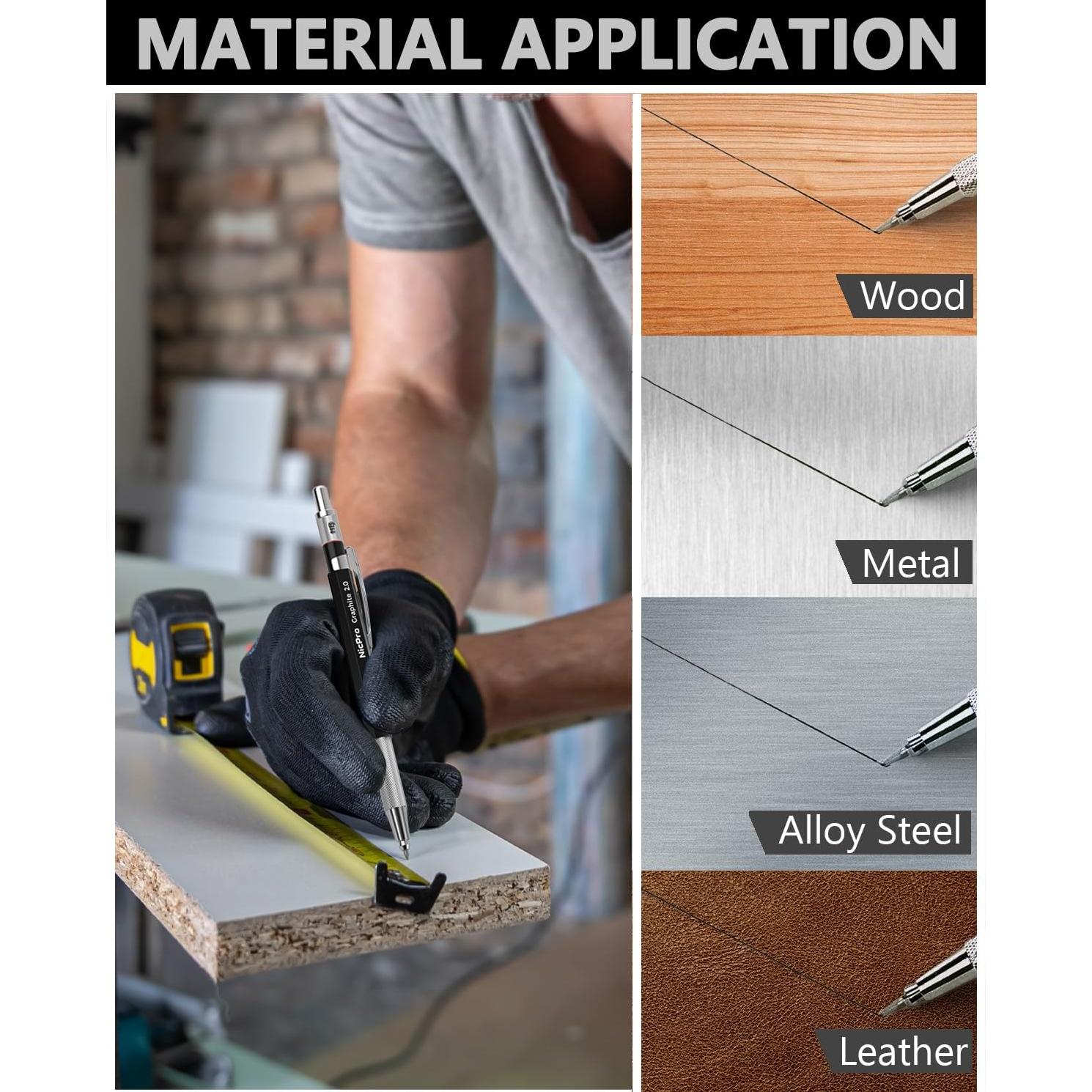 Conjunto de Lápices Mecánicos Nicpro 2mm con 24 Recargas