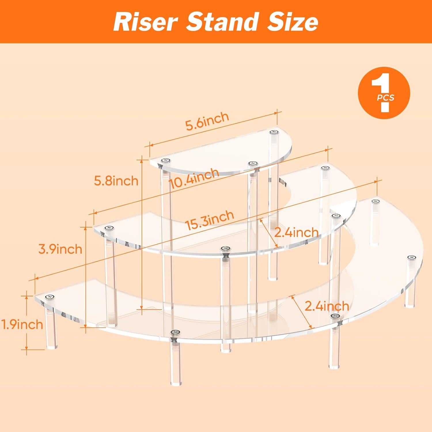 Soporte de exhibición acrílico 3 niveles para cupcakes y perfumes
