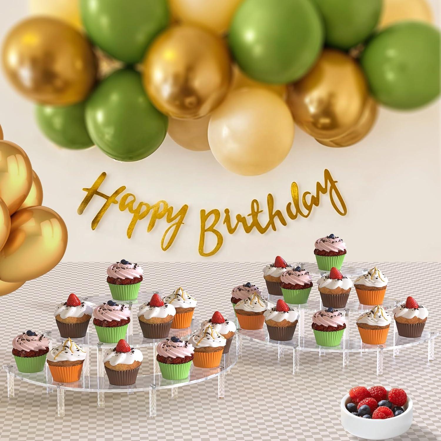 Soporte de exhibición acrílico 3 niveles para cupcakes y perfumes