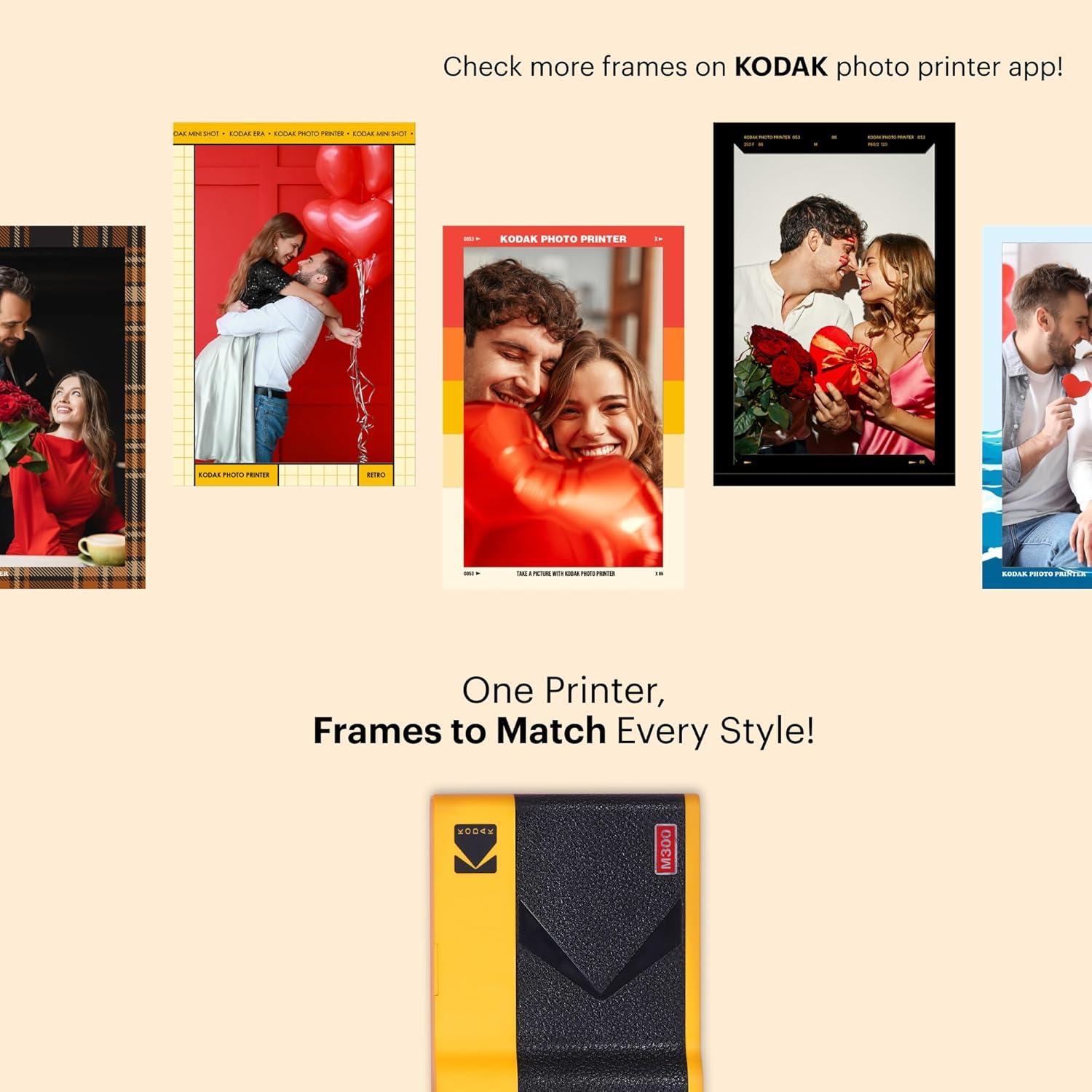 KODAK Mini 3 ERA 4PASS Portable Photo Printer (Black, Printer + 8 Sheets)