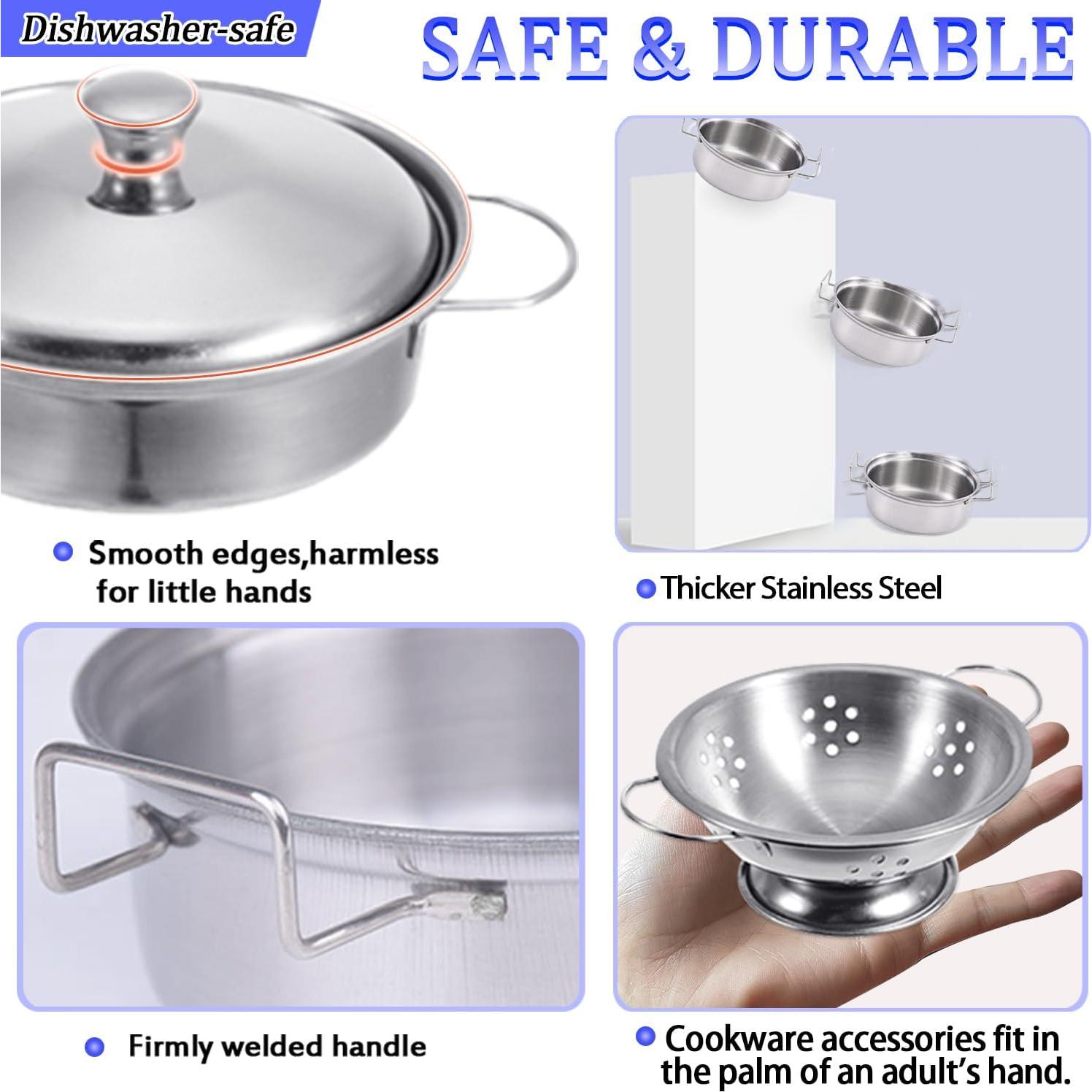 Juego de Cocina para Niños Rupnoflbui 11 Piezas Acero Inoxidable