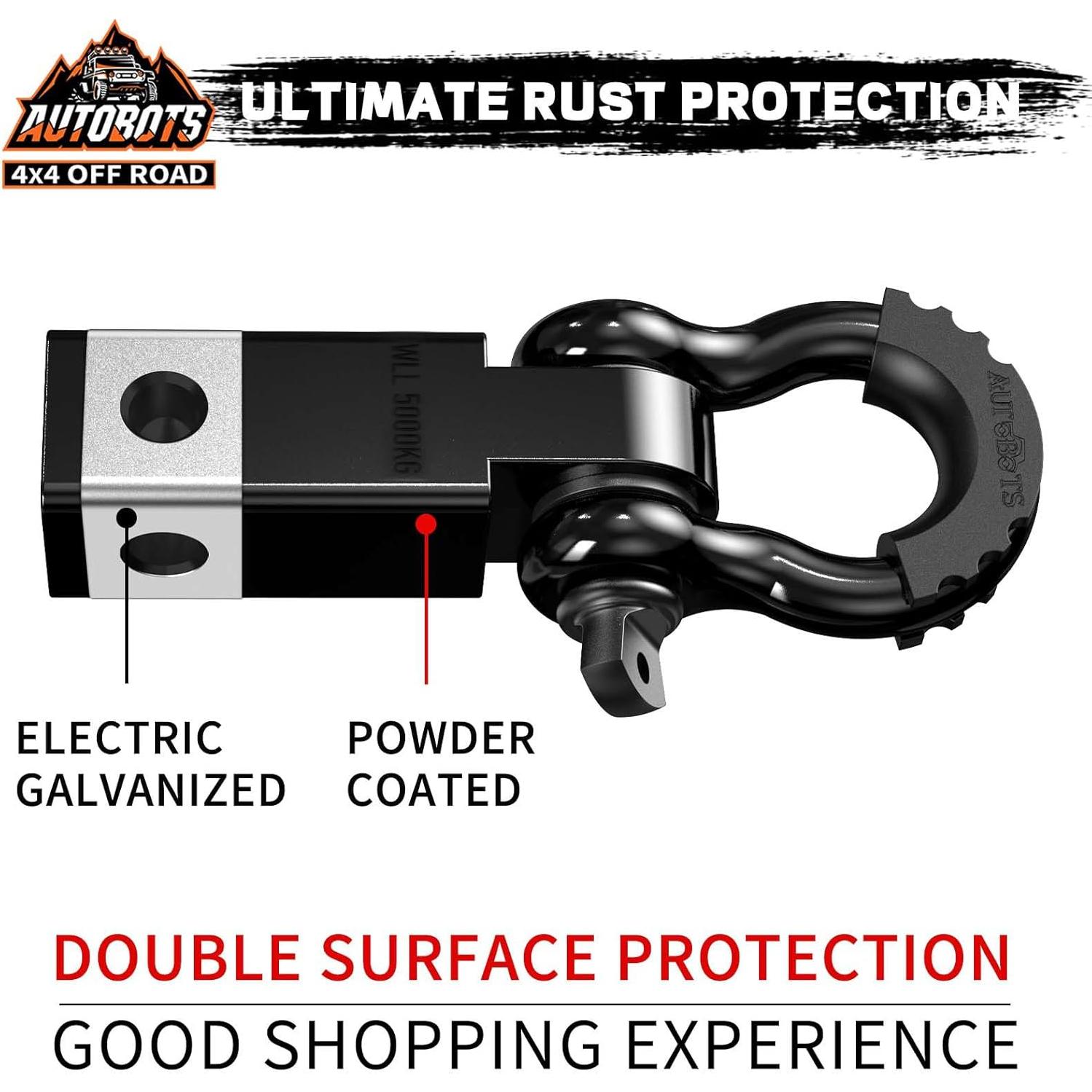 Receptor de Enganche 2" AUTOBOTS 20,000 Kg con Grillete D 3/4"