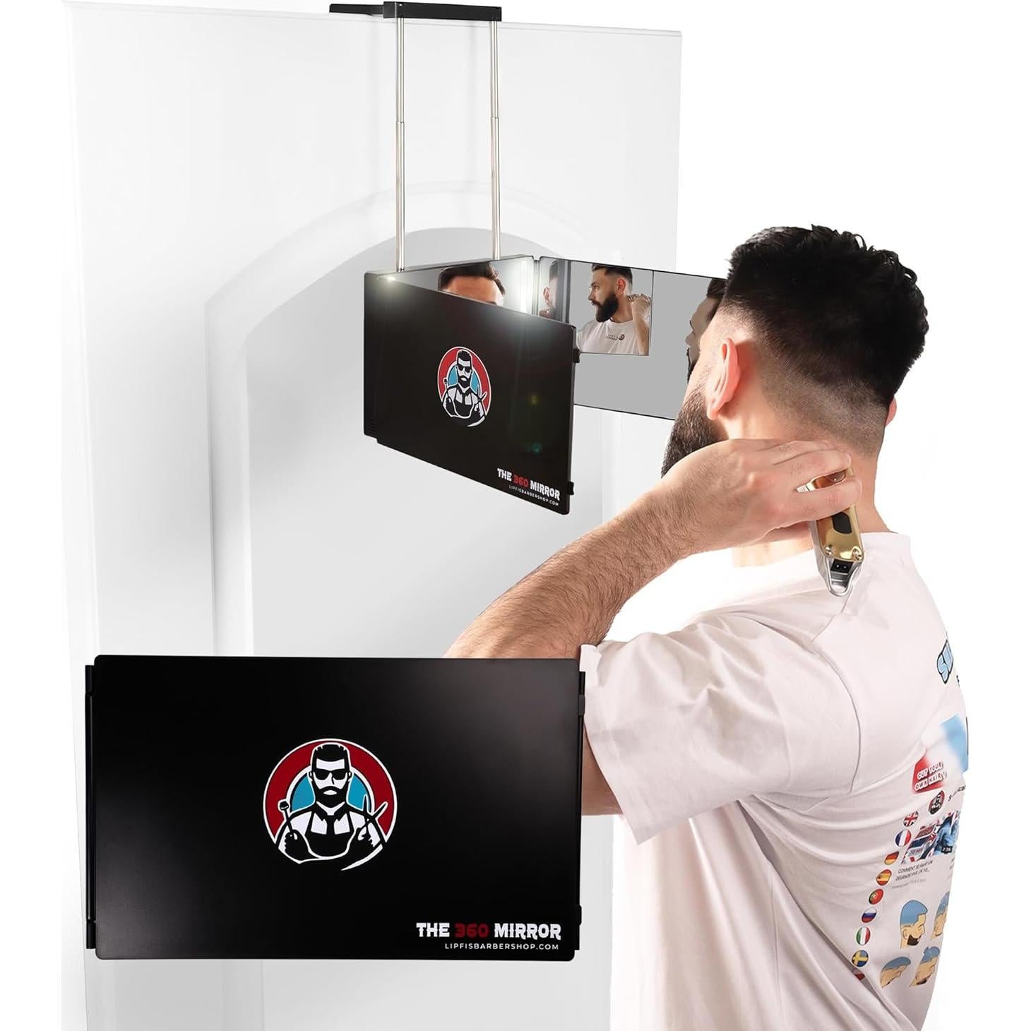 Espejo 360 Trifolio LIPFI - Mini LED para Cortes de Cabello