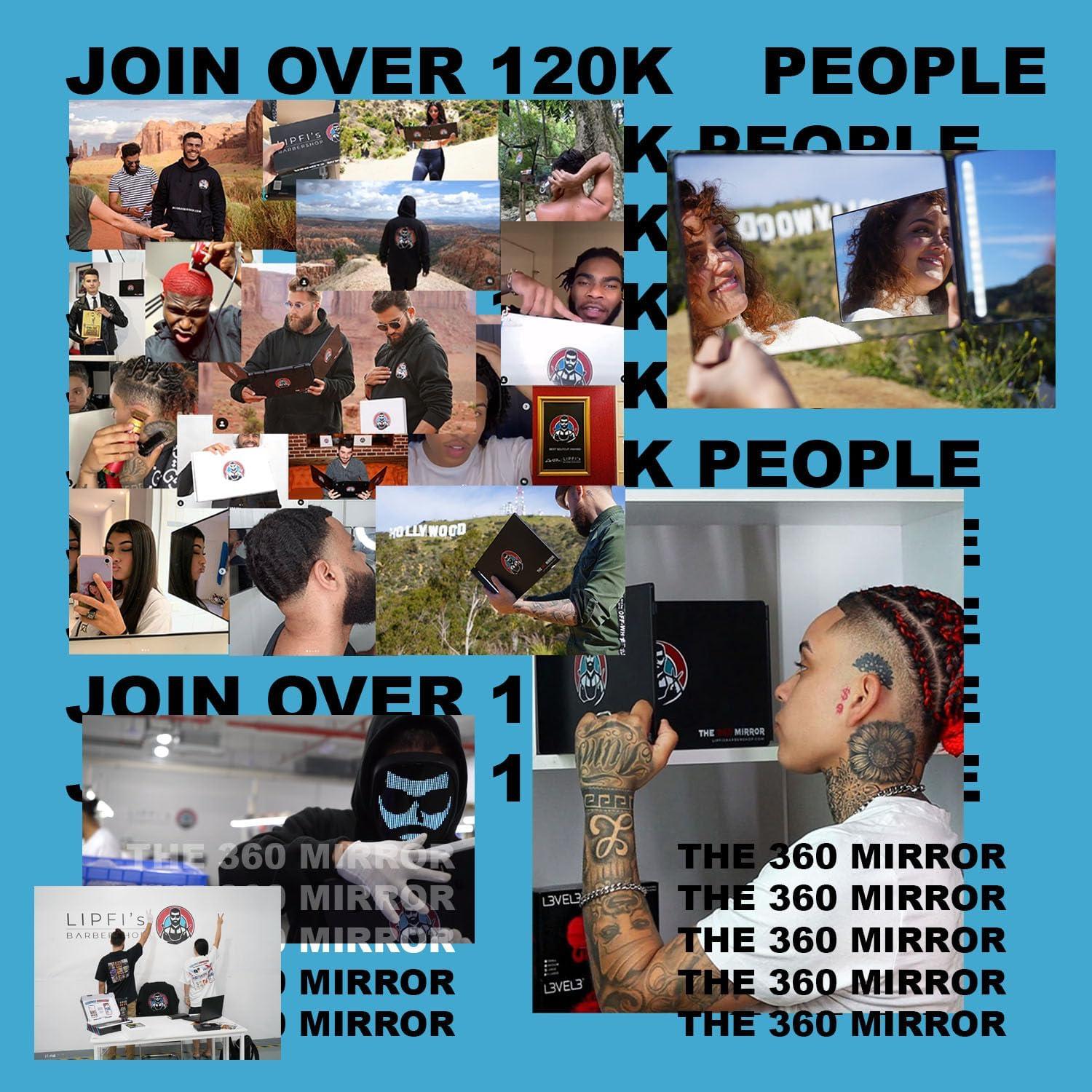 Espejo 360 Trifolio LIPFI - Mini LED para Cortes de Cabello