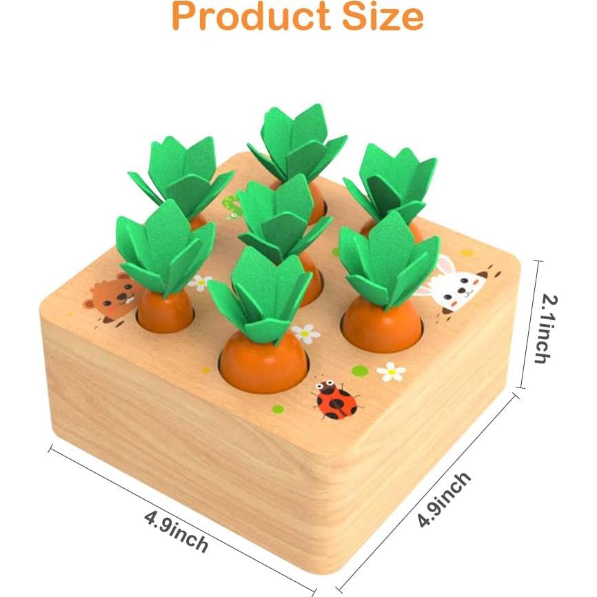 Juguete de Madera Wdmiya Zanahorias para Niños 1 Año