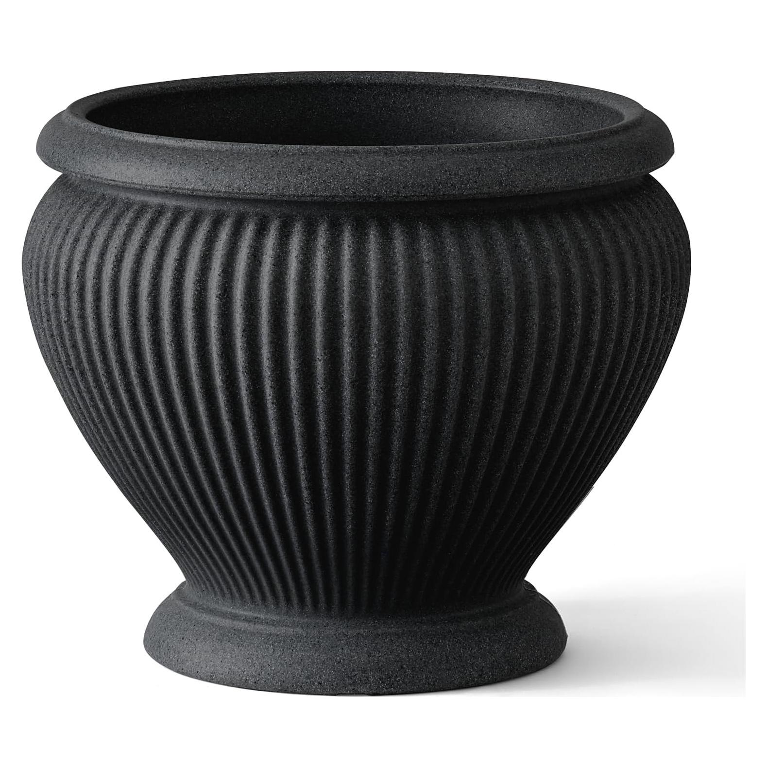 Maceta Arbora Urna Cannes 45.72cm Poliresina Negra Resistente