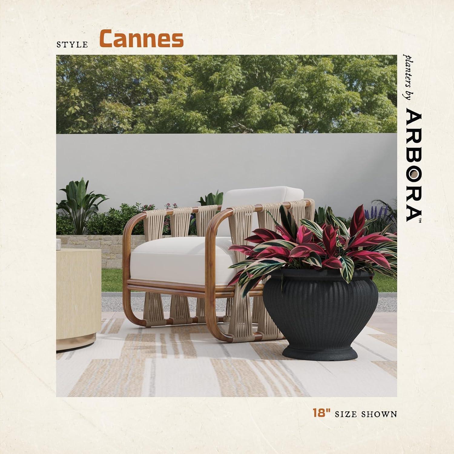 Maceta Arbora Urna Cannes 45.72cm Poliresina Negra Resistente