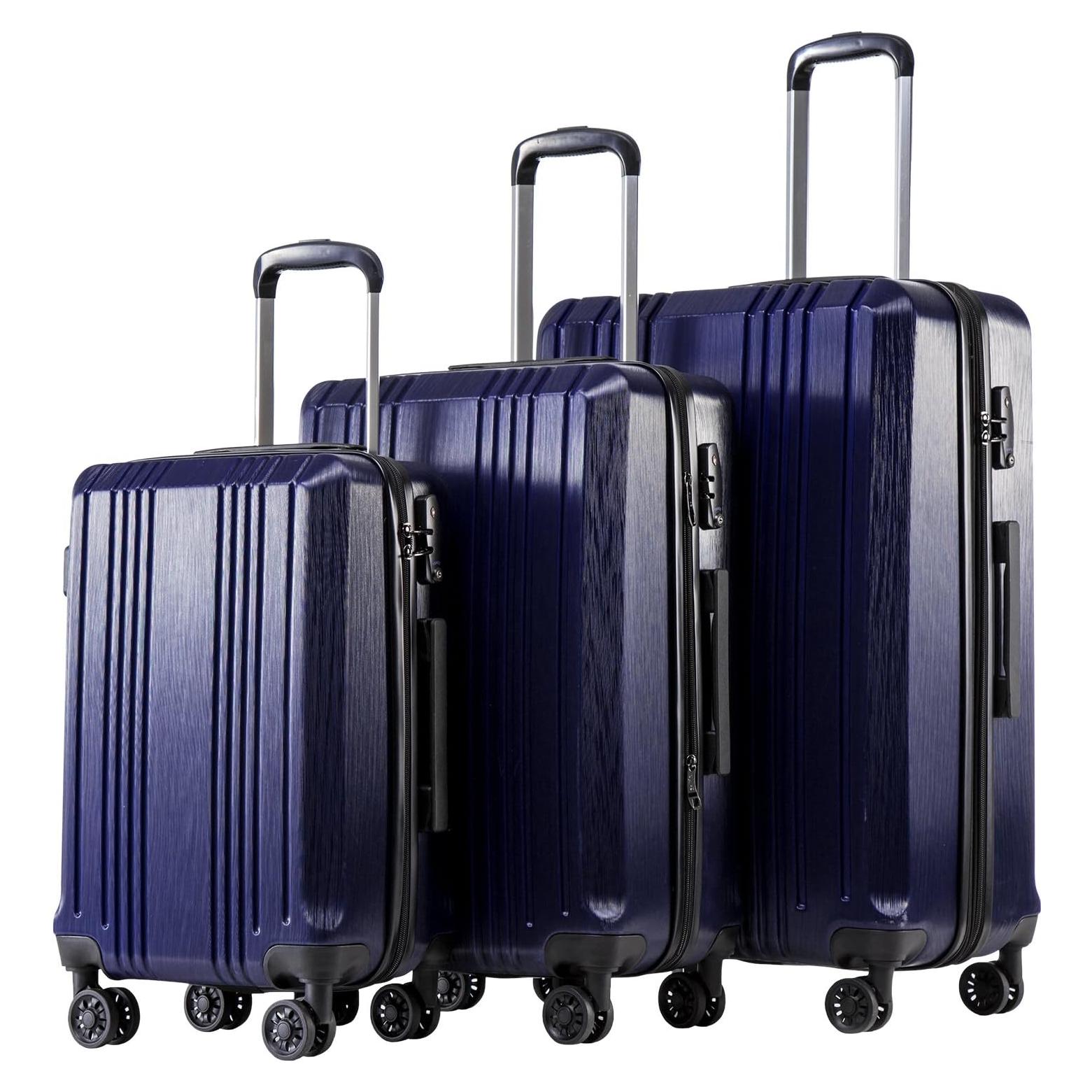 Conjunto de Equipaje Coolife 3 Piezas PC+ABS Marino 20/24/28"