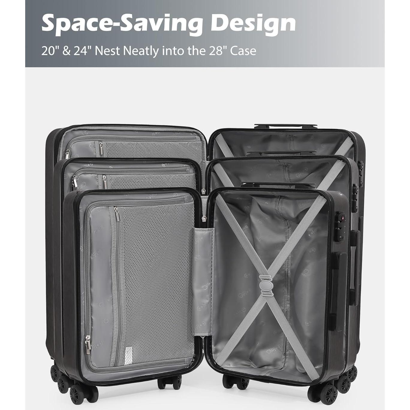 Conjunto de Equipaje Coolife 3 Piezas PC+ABS Marino 20/24/28"