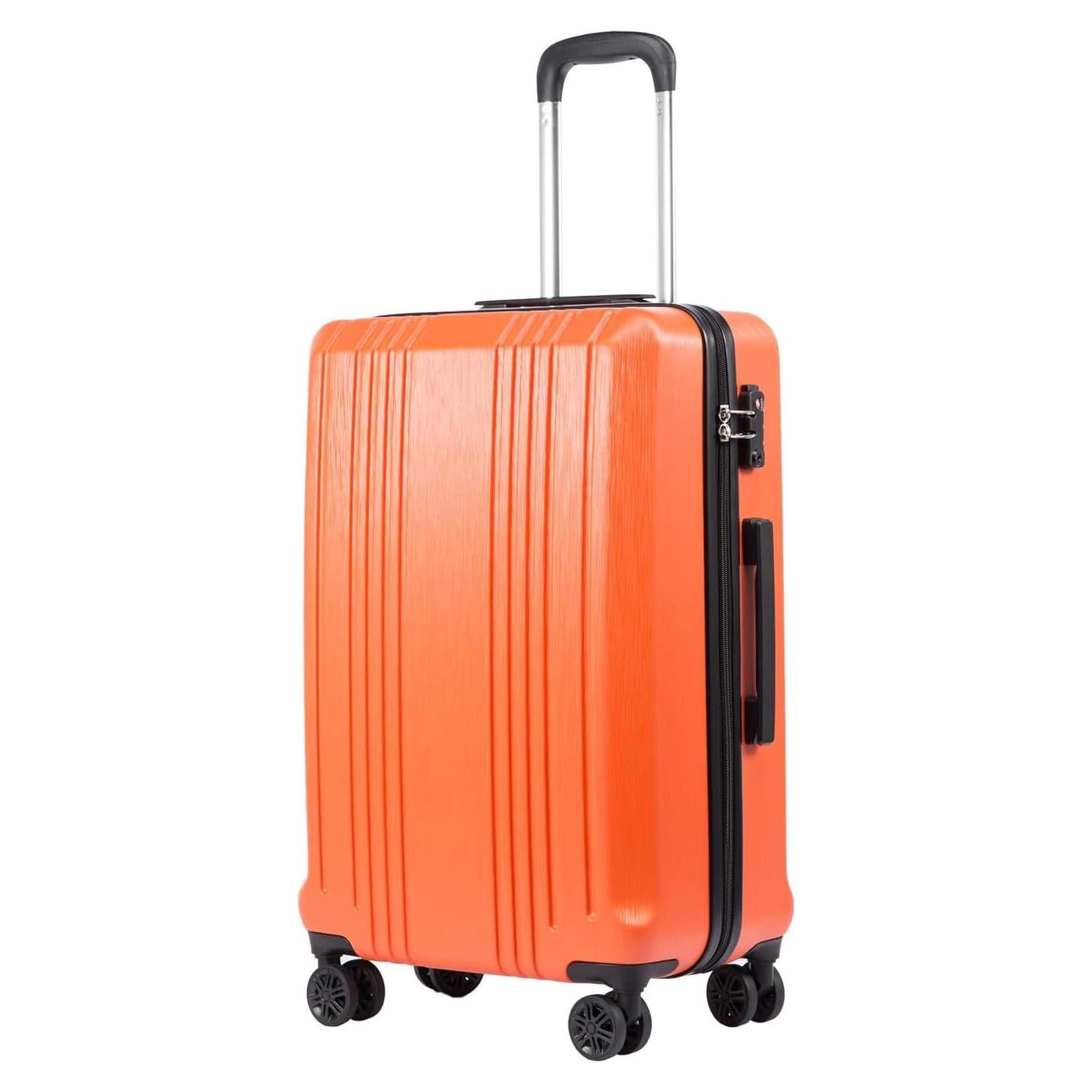 Maleta Coolife 20" Naranja PC+ABS con Cerradura TSA