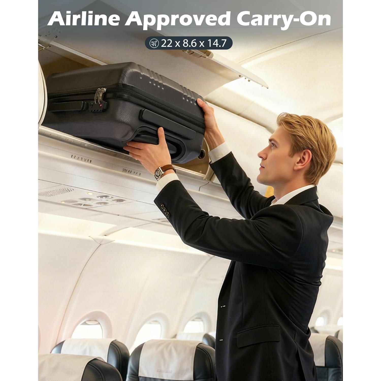 Maleta Coolife 20" Naranja PC+ABS con Cerradura TSA