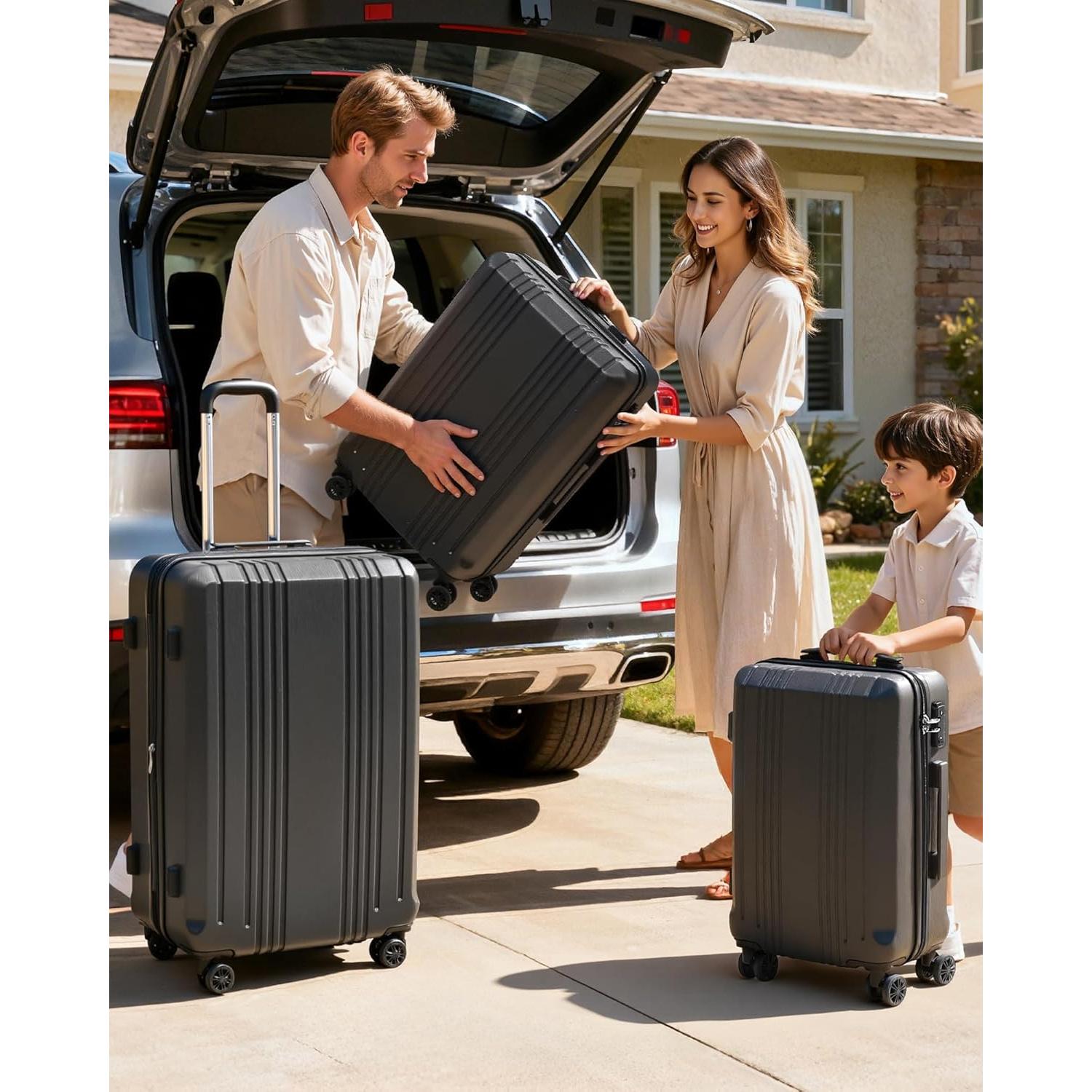 Conjunto de Equipaje Coolife 3 Piezas Maletas Duras 20/24/28"