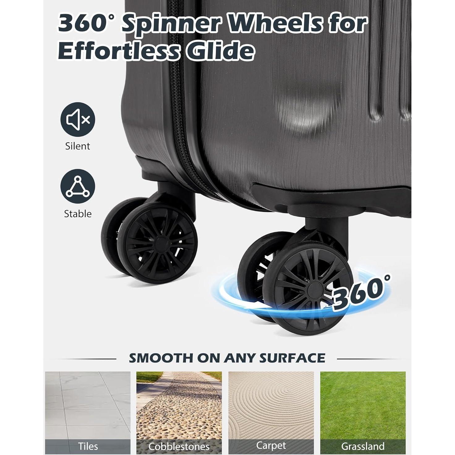 Conjunto de Equipaje Coolife 3 Piezas Maletas Duras 20/24/28"