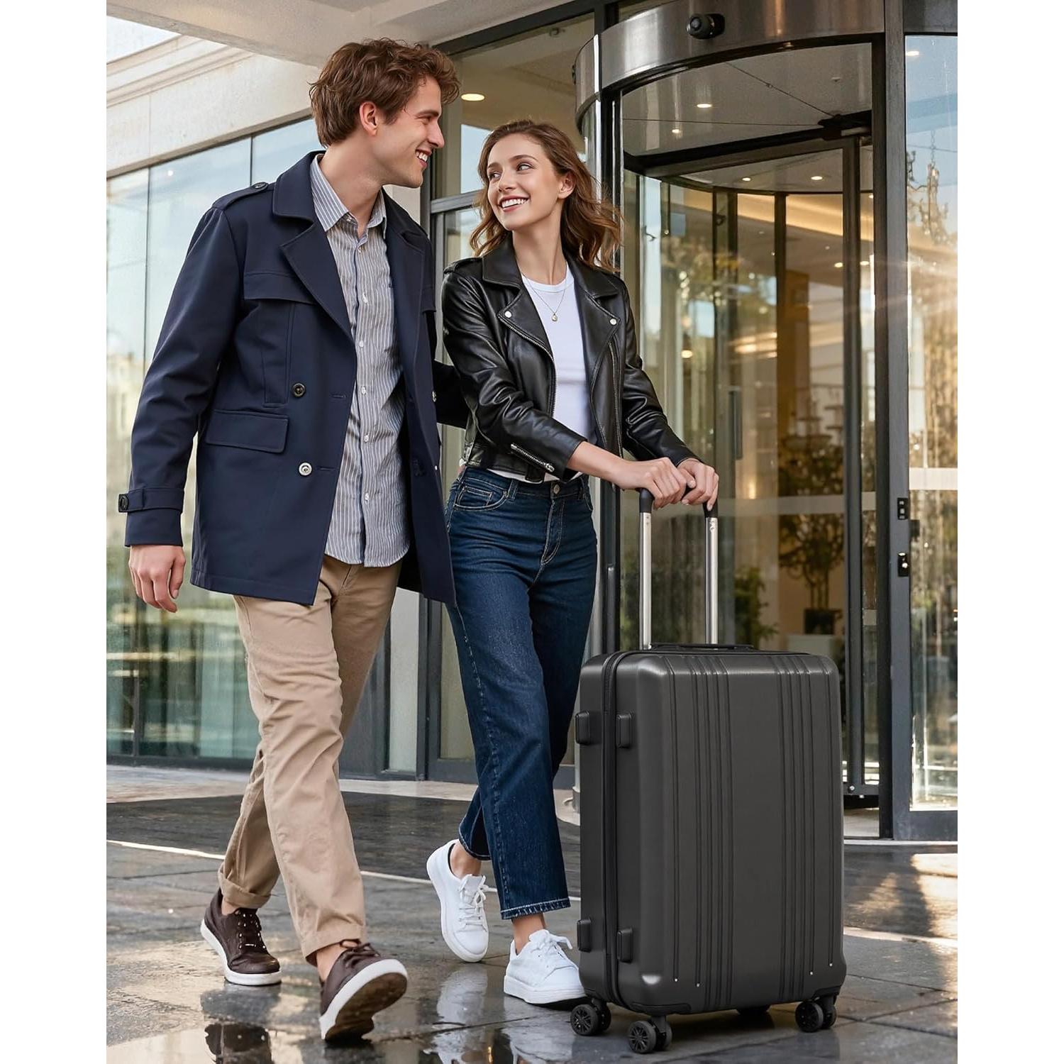 Maleta Coolife 24" Dura con Cerradura TSA Azul Hielo