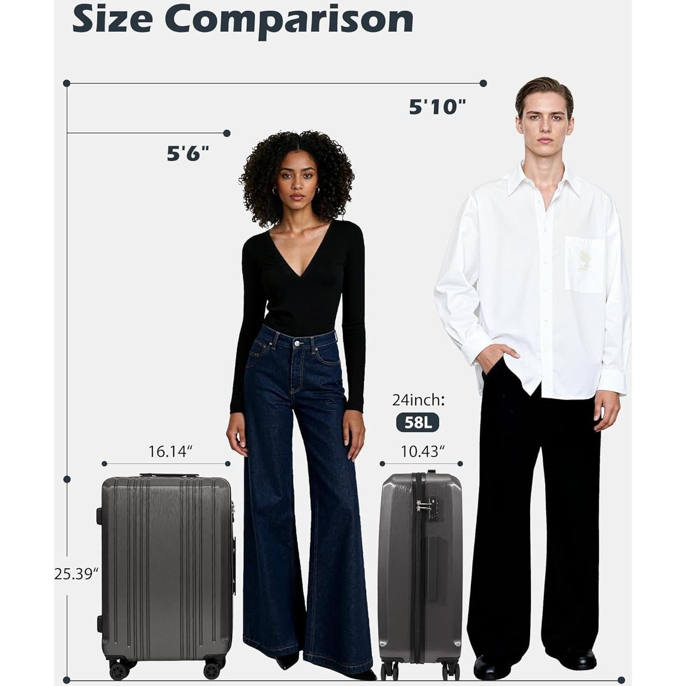 Maleta Coolife 24" Dura con Cerradura TSA Azul Hielo