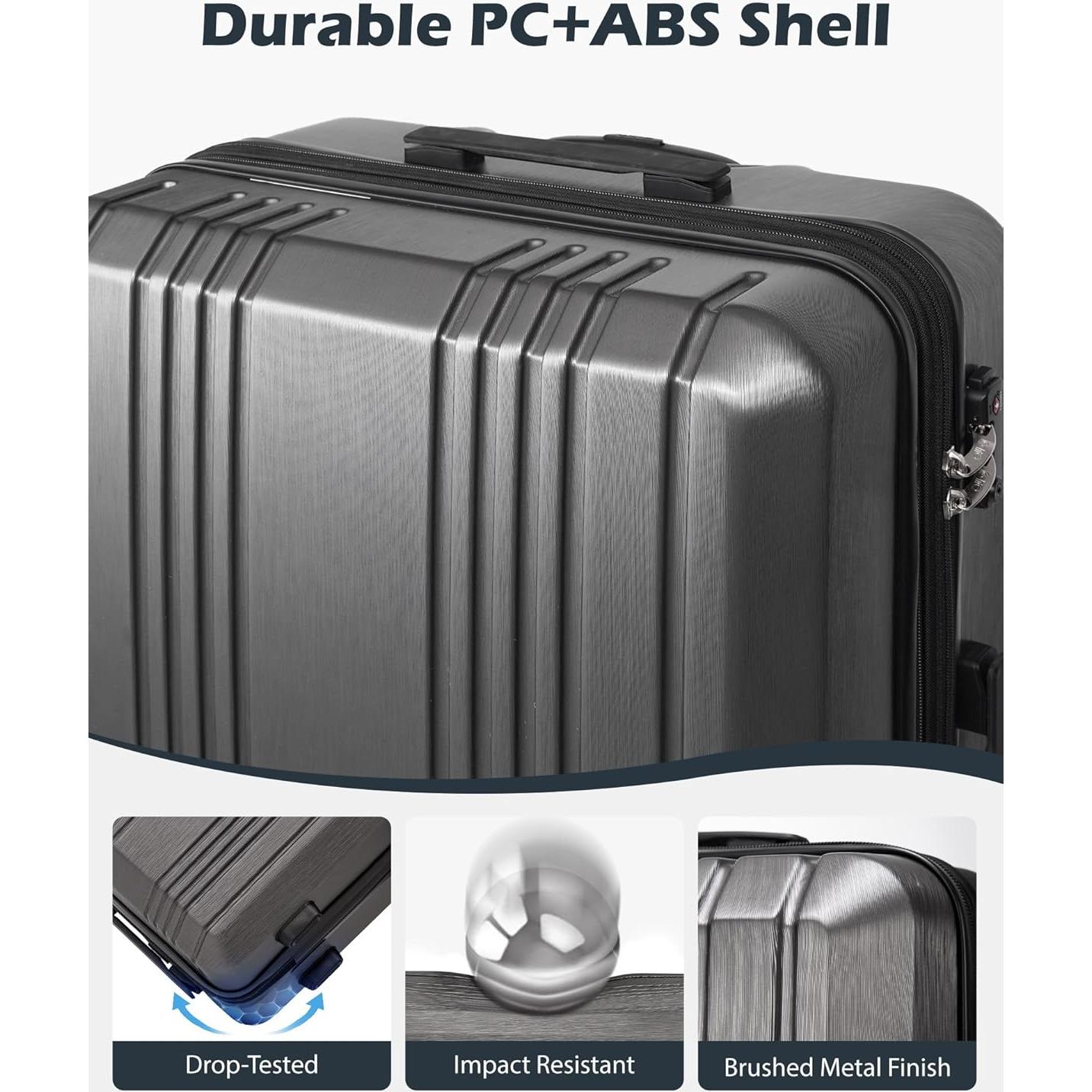 Maleta Coolife 24" Dura con Cerradura TSA Azul Hielo