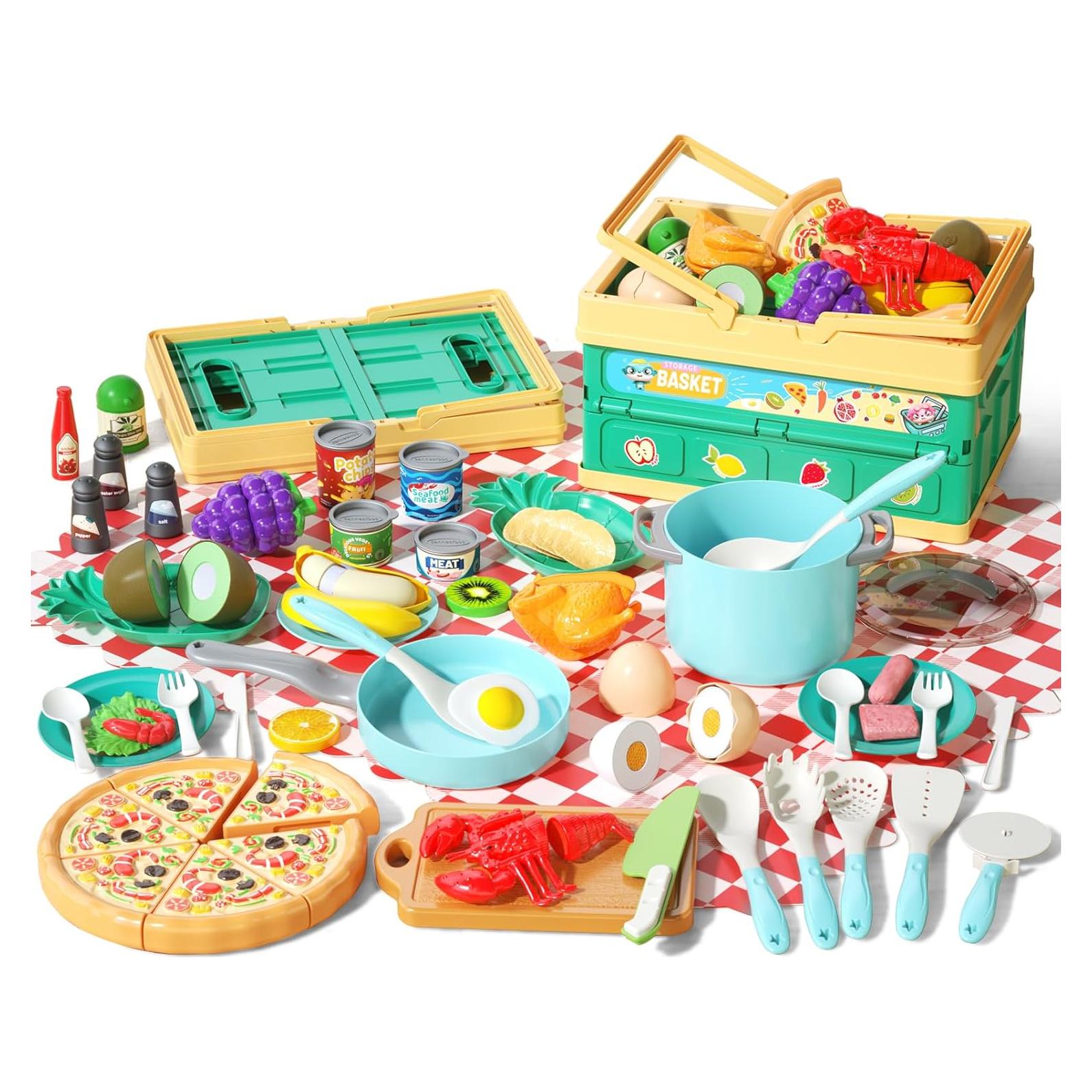 Juego de Cocina 80 Piezas Funpynani Turquesa para Niños