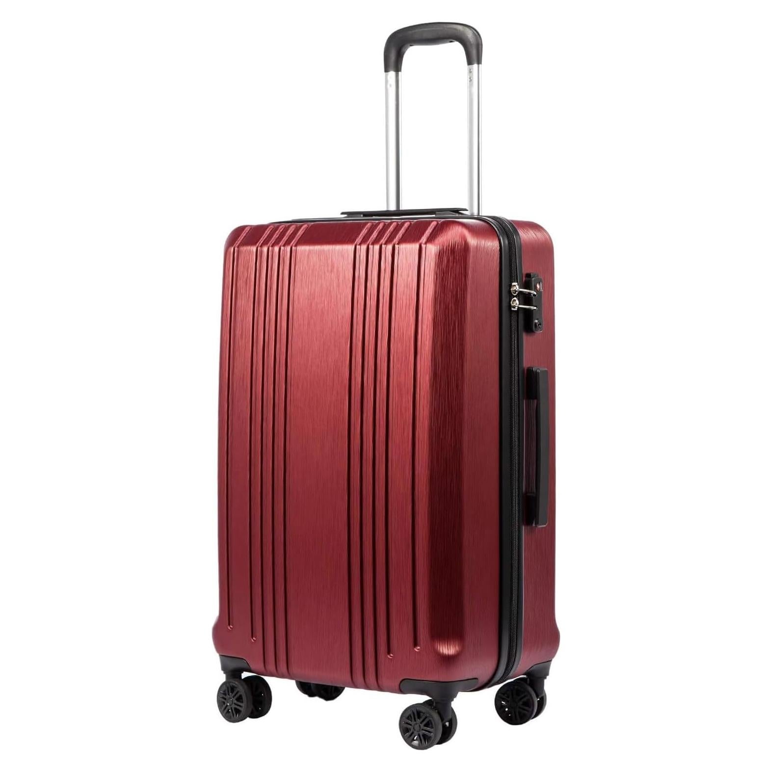 Maleta Coolife 20" Dura con Cerradura TSA - Rojo Vino