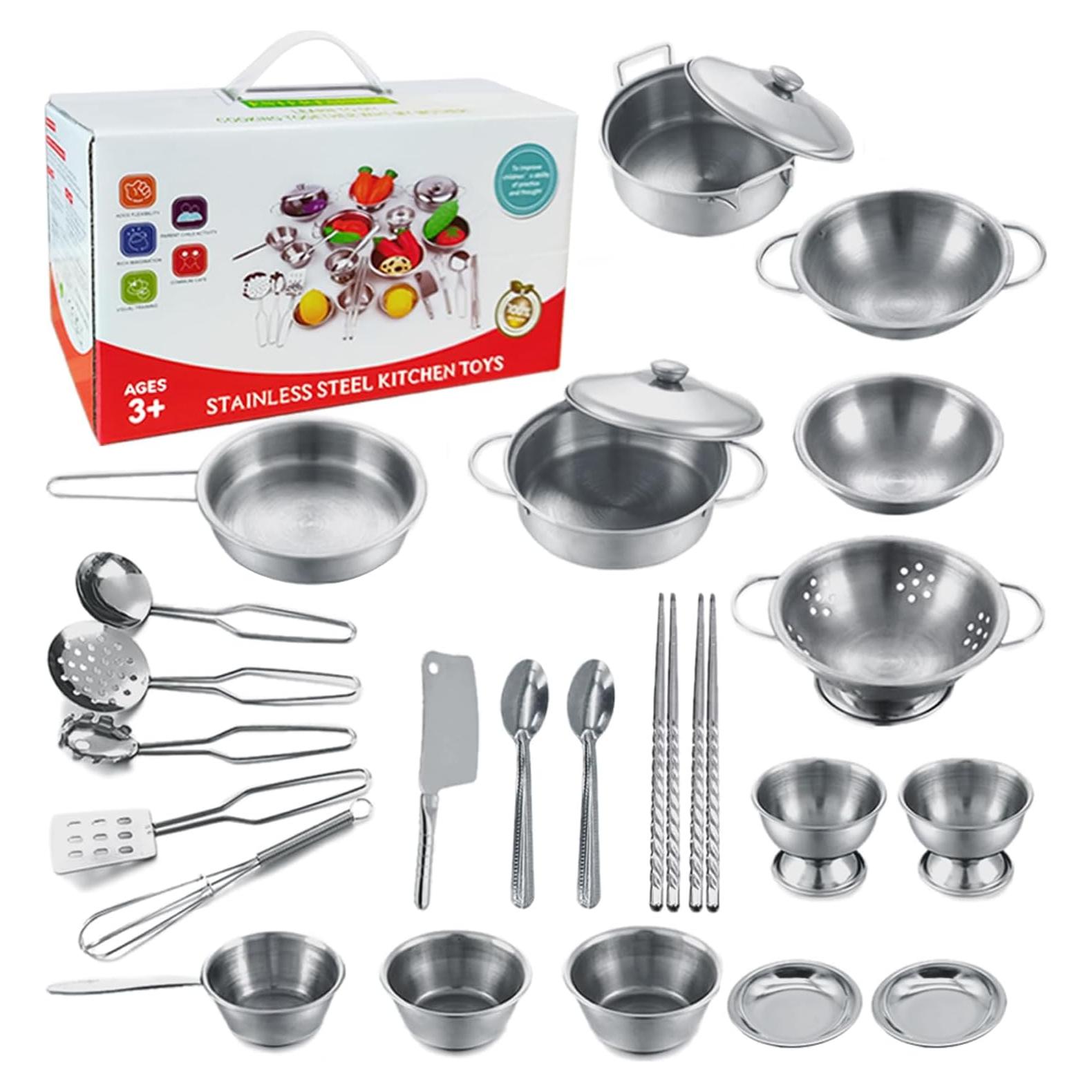 Juego de Utensilios de Cocina Mini KEJIH Acero Inoxidable